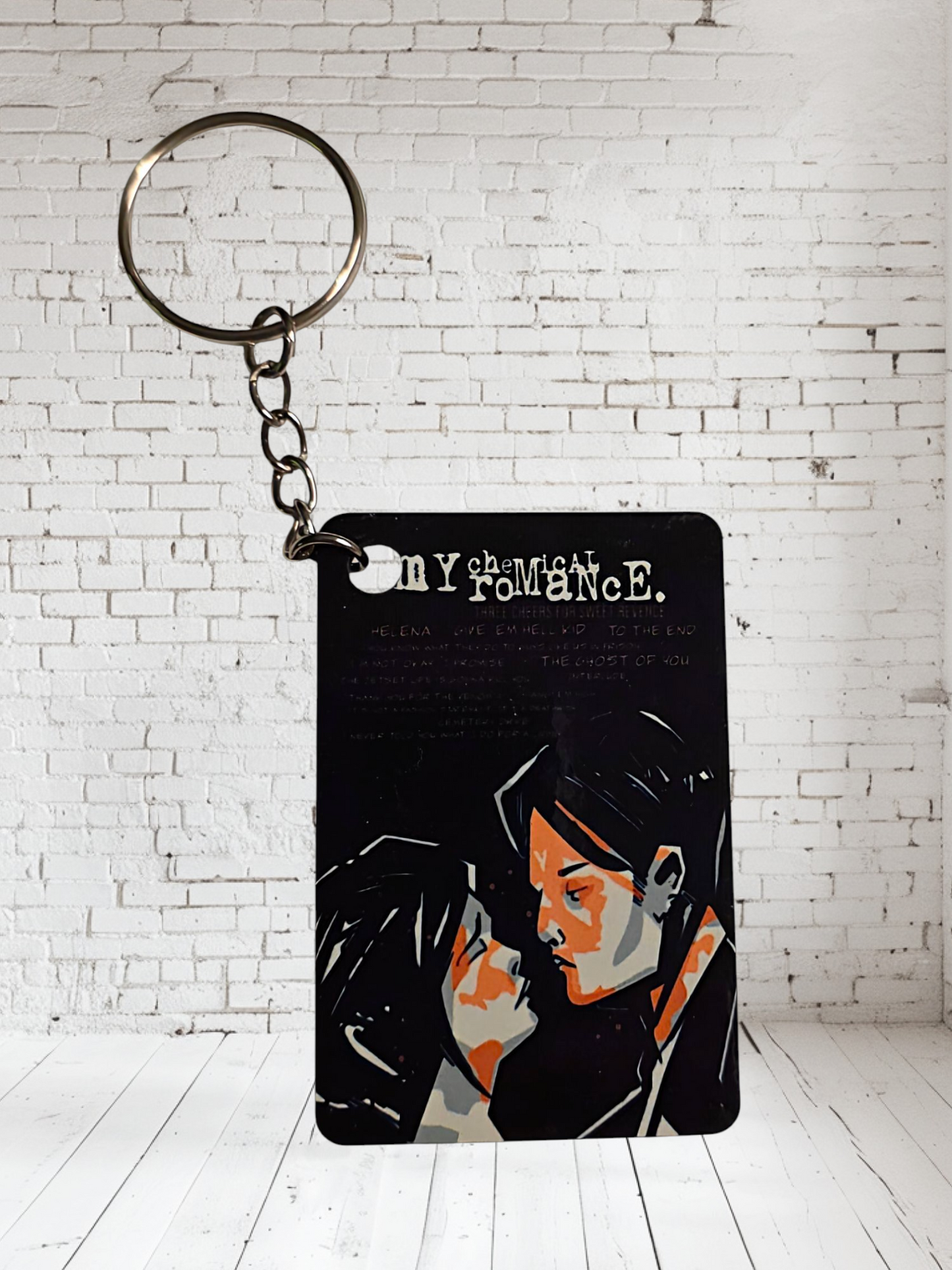My Chemical Romance keychain collection. Multiple designs to pick from