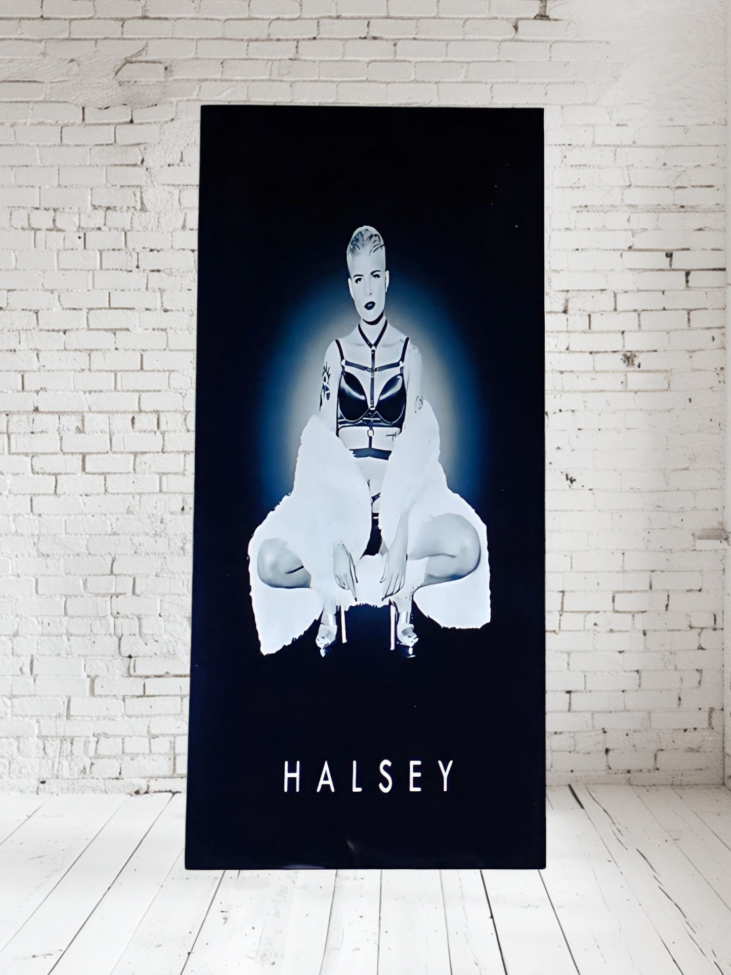 Halsey Aluminum print. Black background. Multiple sizes available