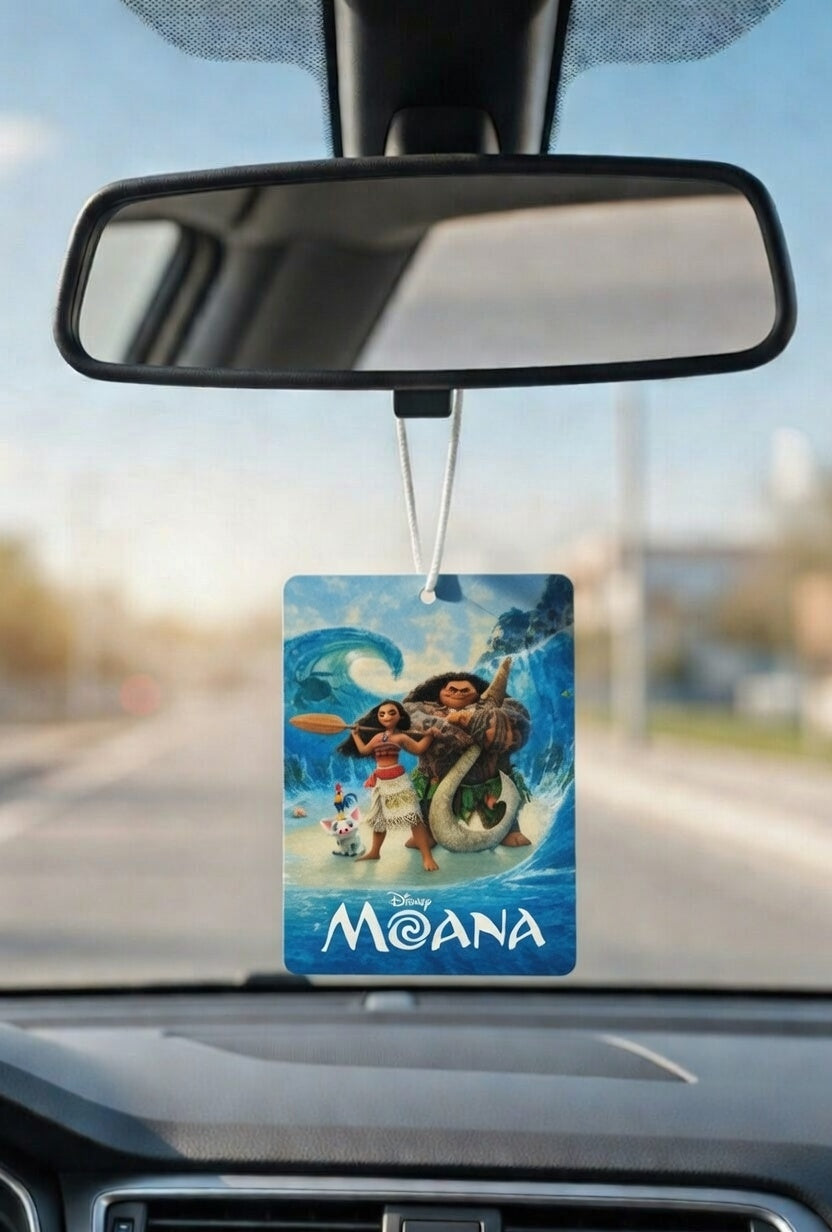 Moana Movie poster car air freshener. Many scents to choose from
