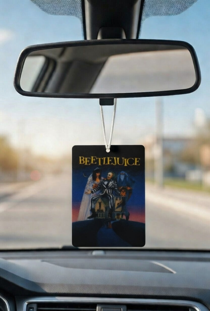 Beetlejuice Movie poster car air freshener. Many scents to choose from
