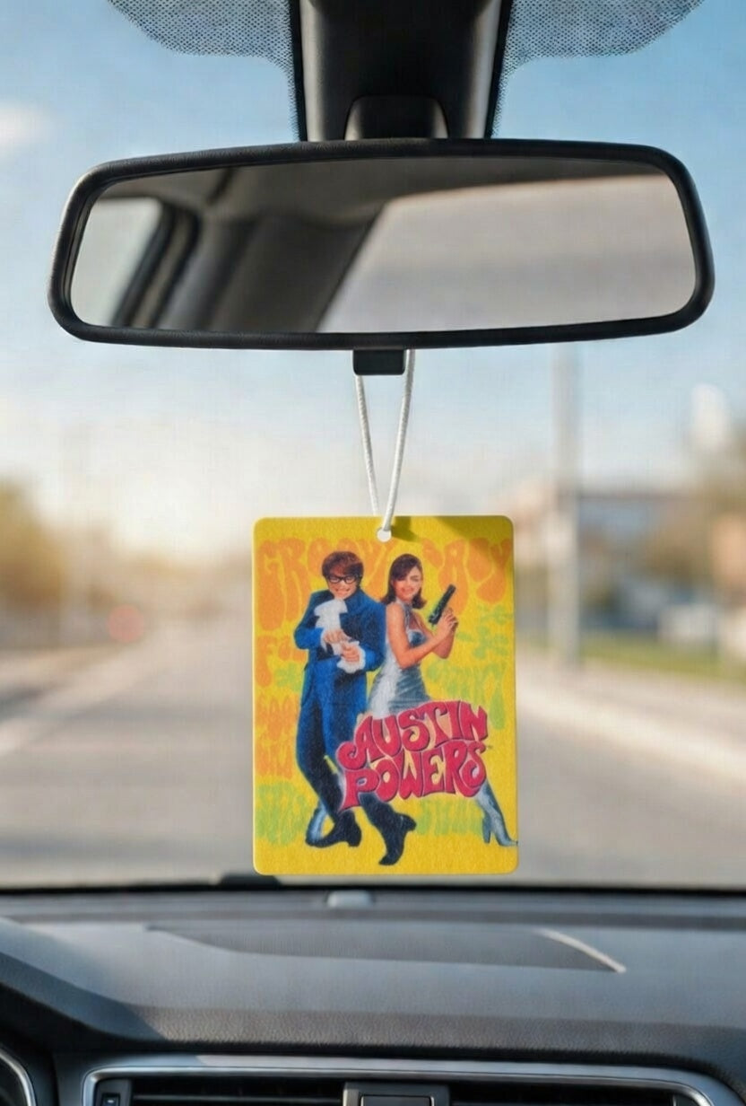 Austin Powers movie poster car air freshener. Many scents to choose from