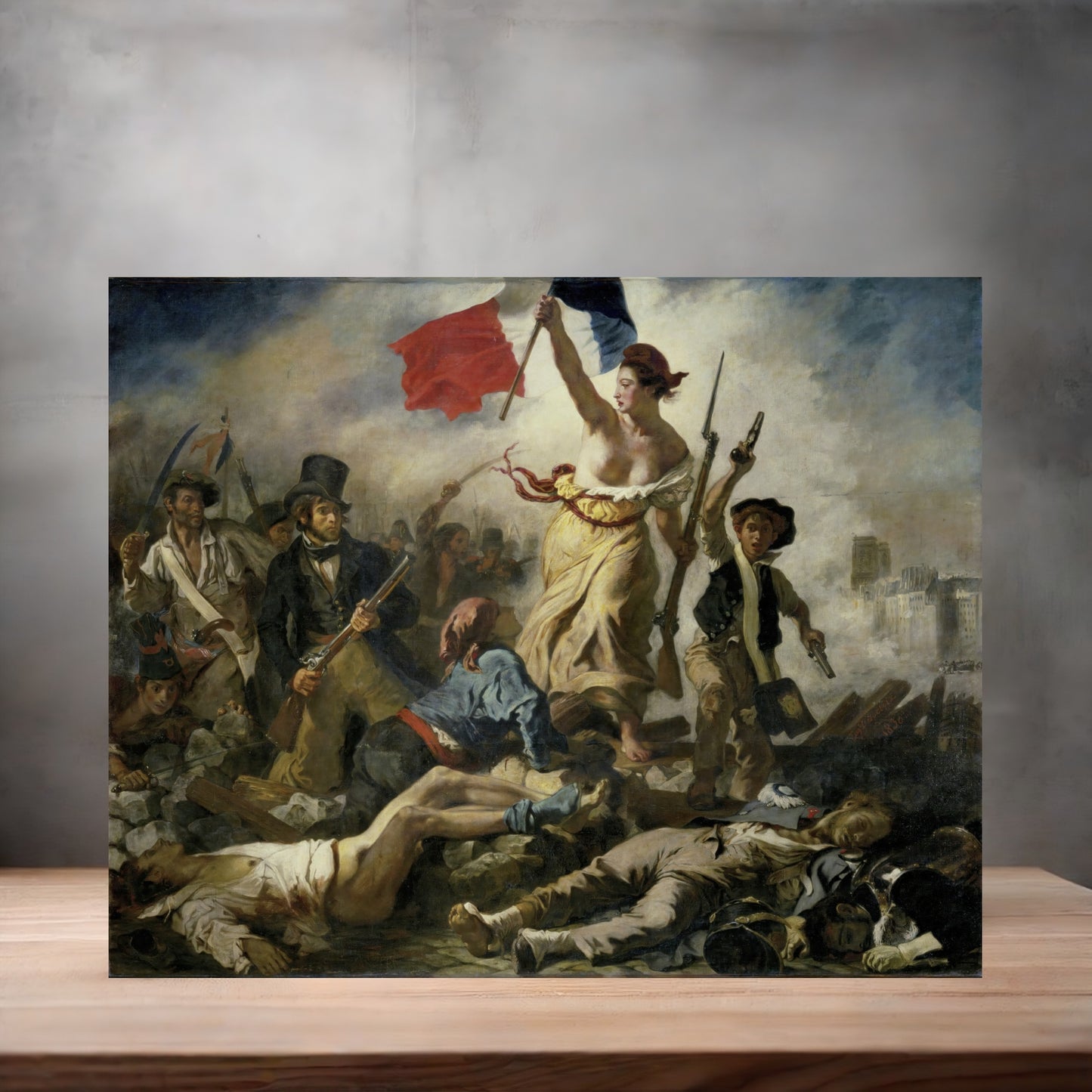 Museum painting poster with multiple size and finish options. Eugene Delacroix, Liberty Leading the People