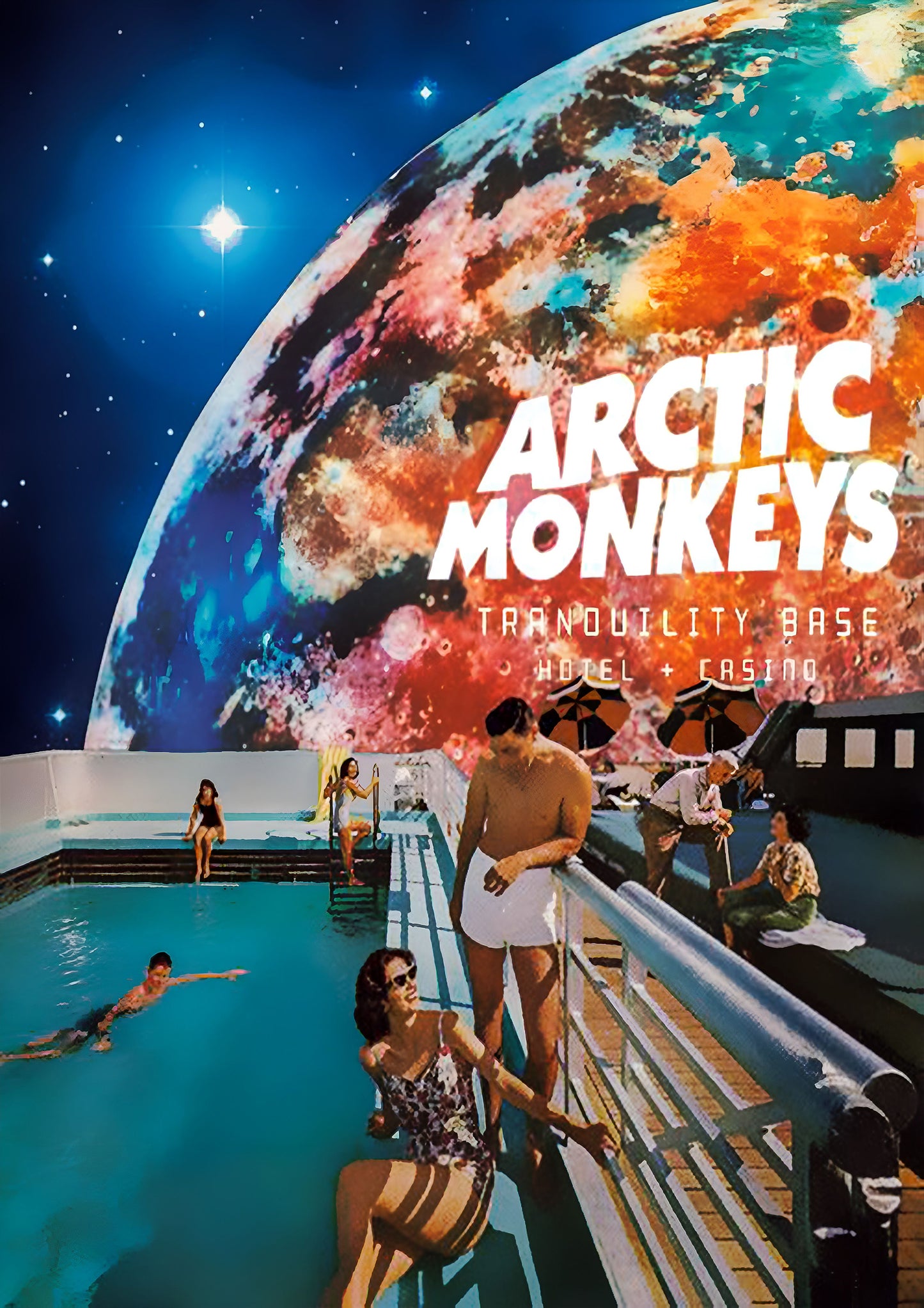 Concert poster with multiple size and finish options. Arctic Monkeys Tranquility Base