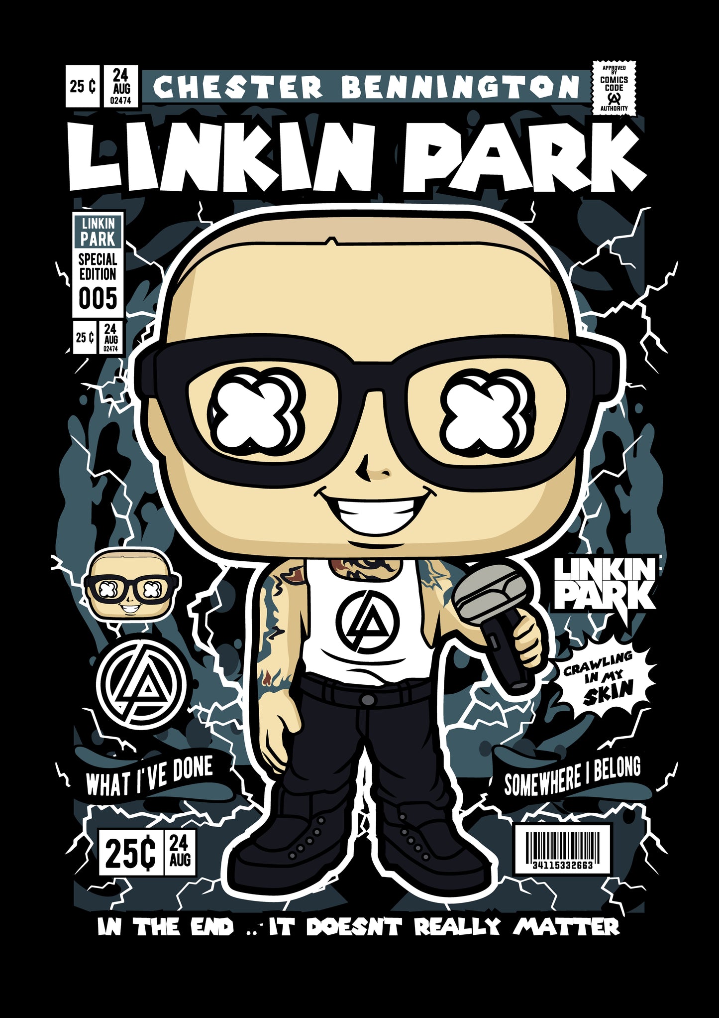 Funko Pop poster with multiple size and finish options. Linkin Park