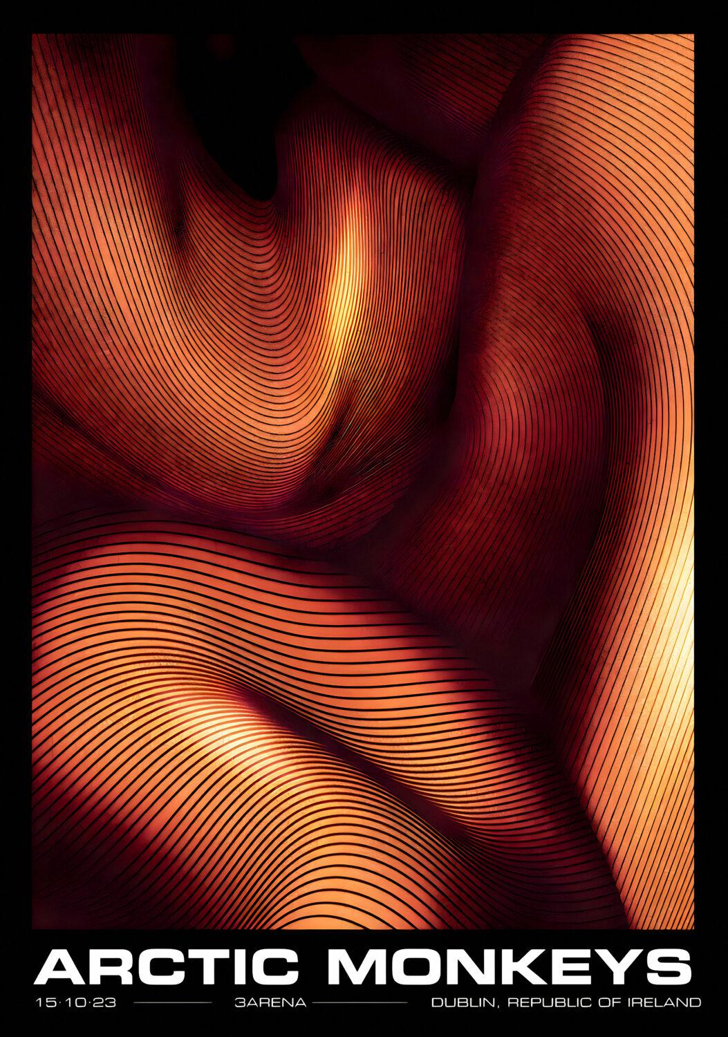 Concert poster with multiple size and finish options. Arctic Monkeys Dublin, Ireland