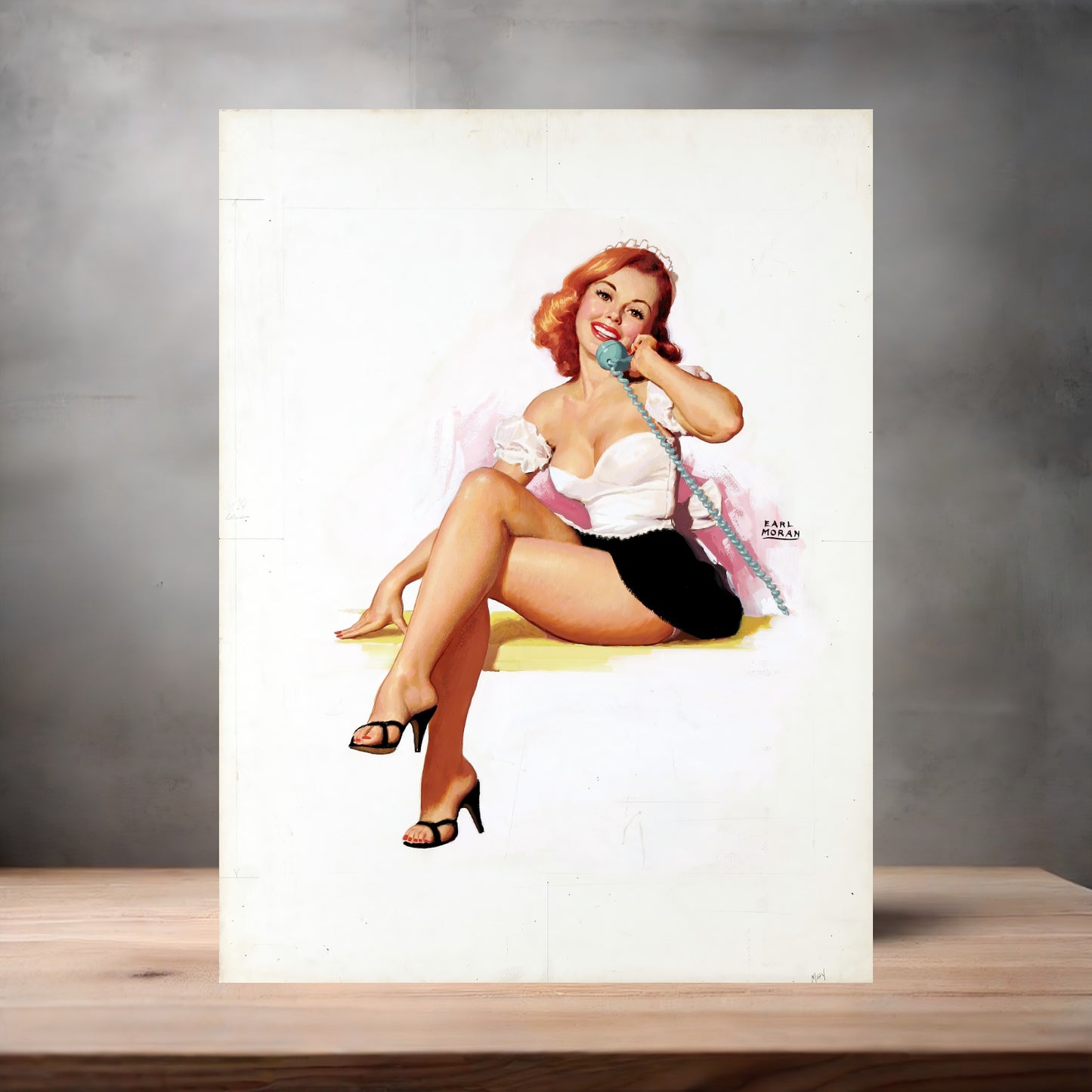 Earl Moran Pin-up girl poster with multiple size and finish options. 1950's pinup