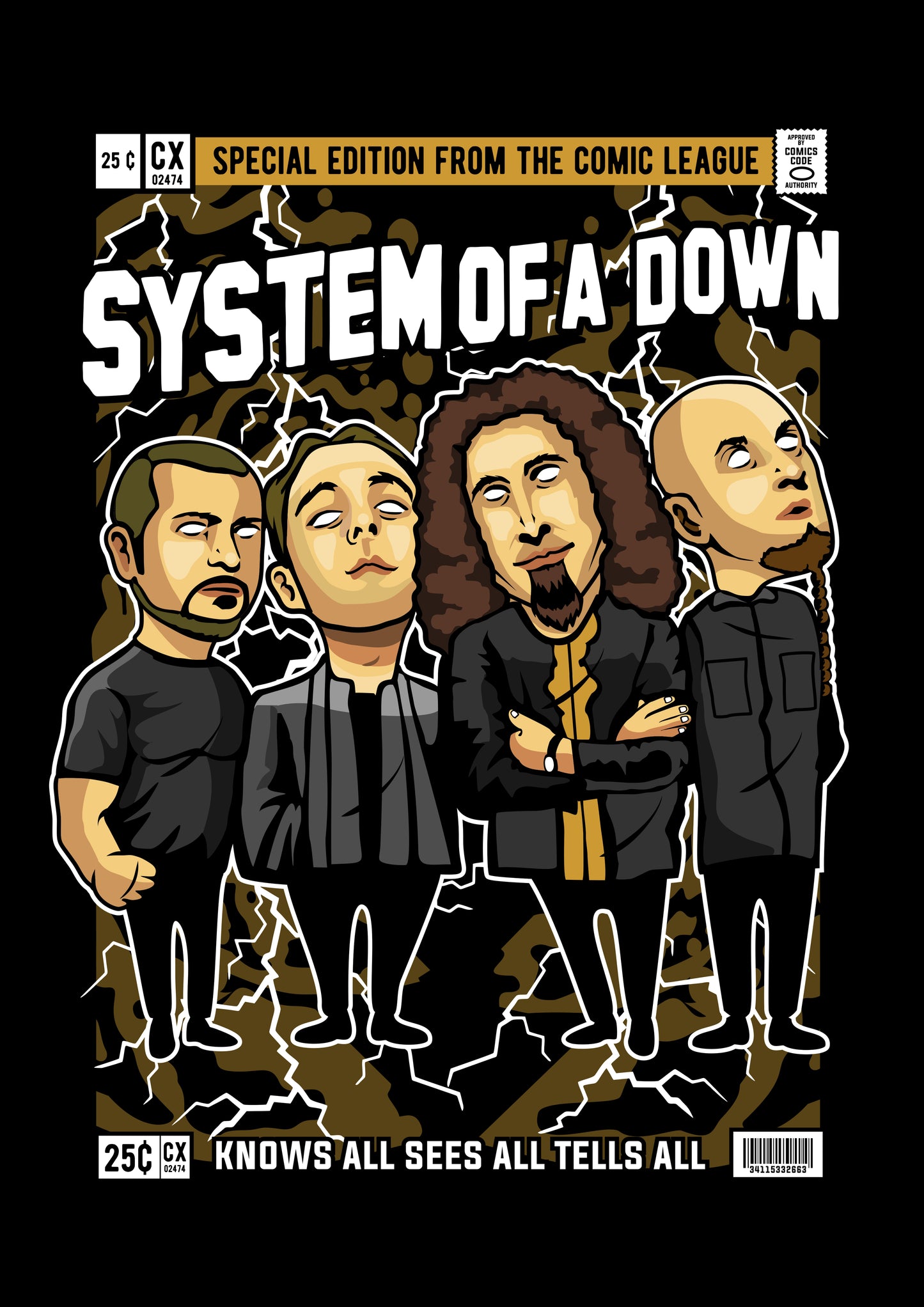 Funko Pop poster with multiple size and finish options. System of a Down