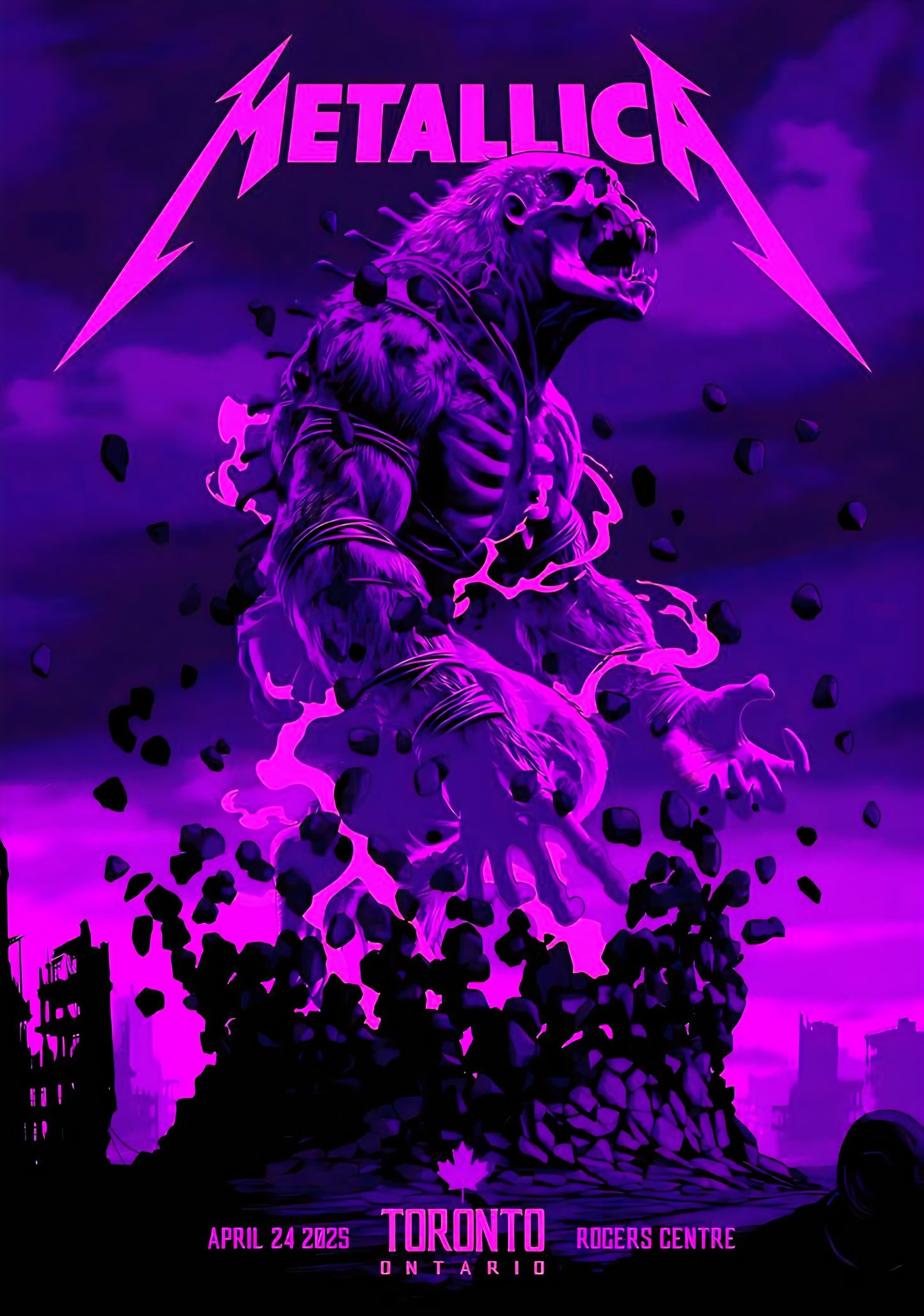 Metallica concert poster with multiple size and finish options.