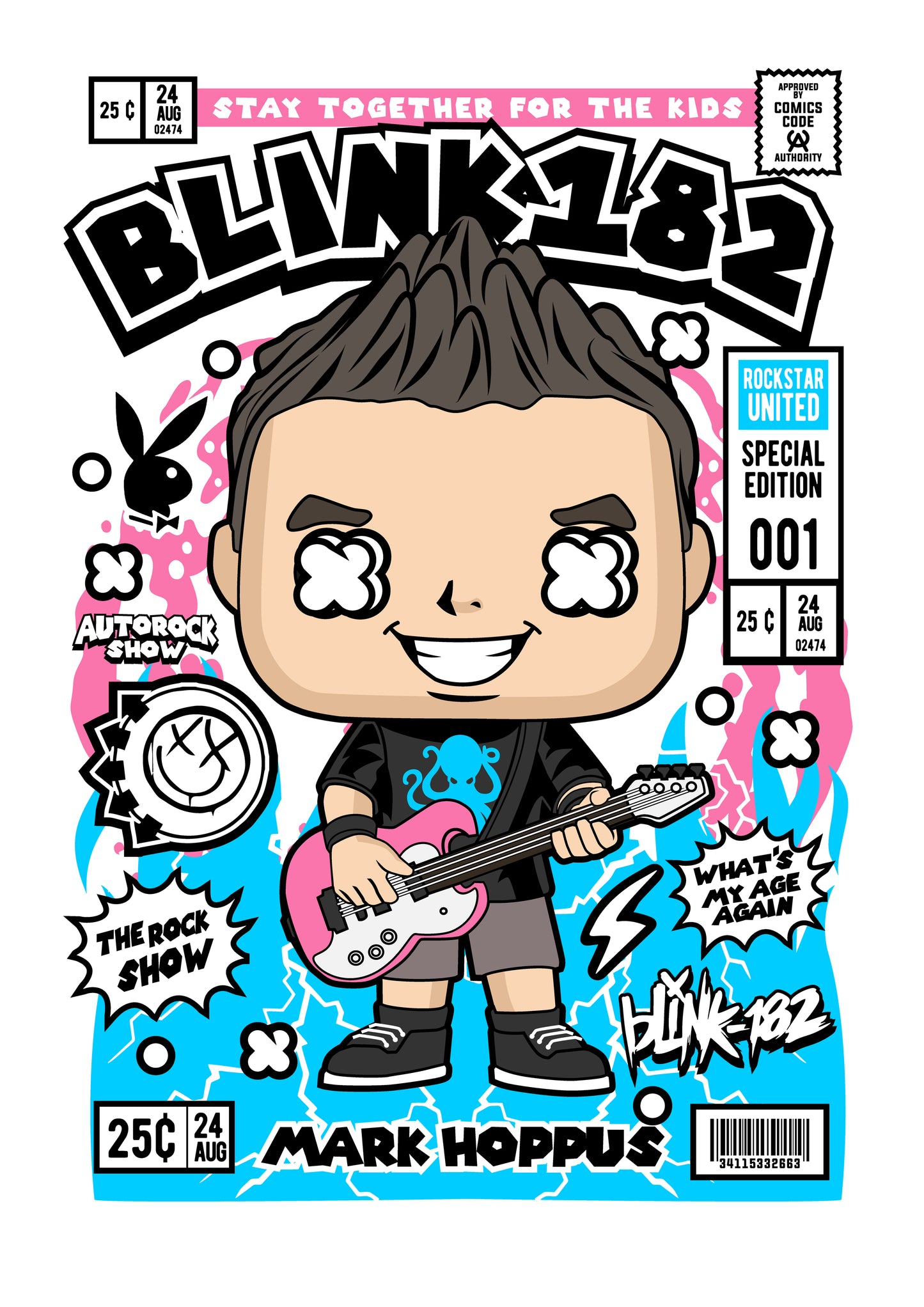 Funko Pop poster with multiple size and finish options. Blink-182