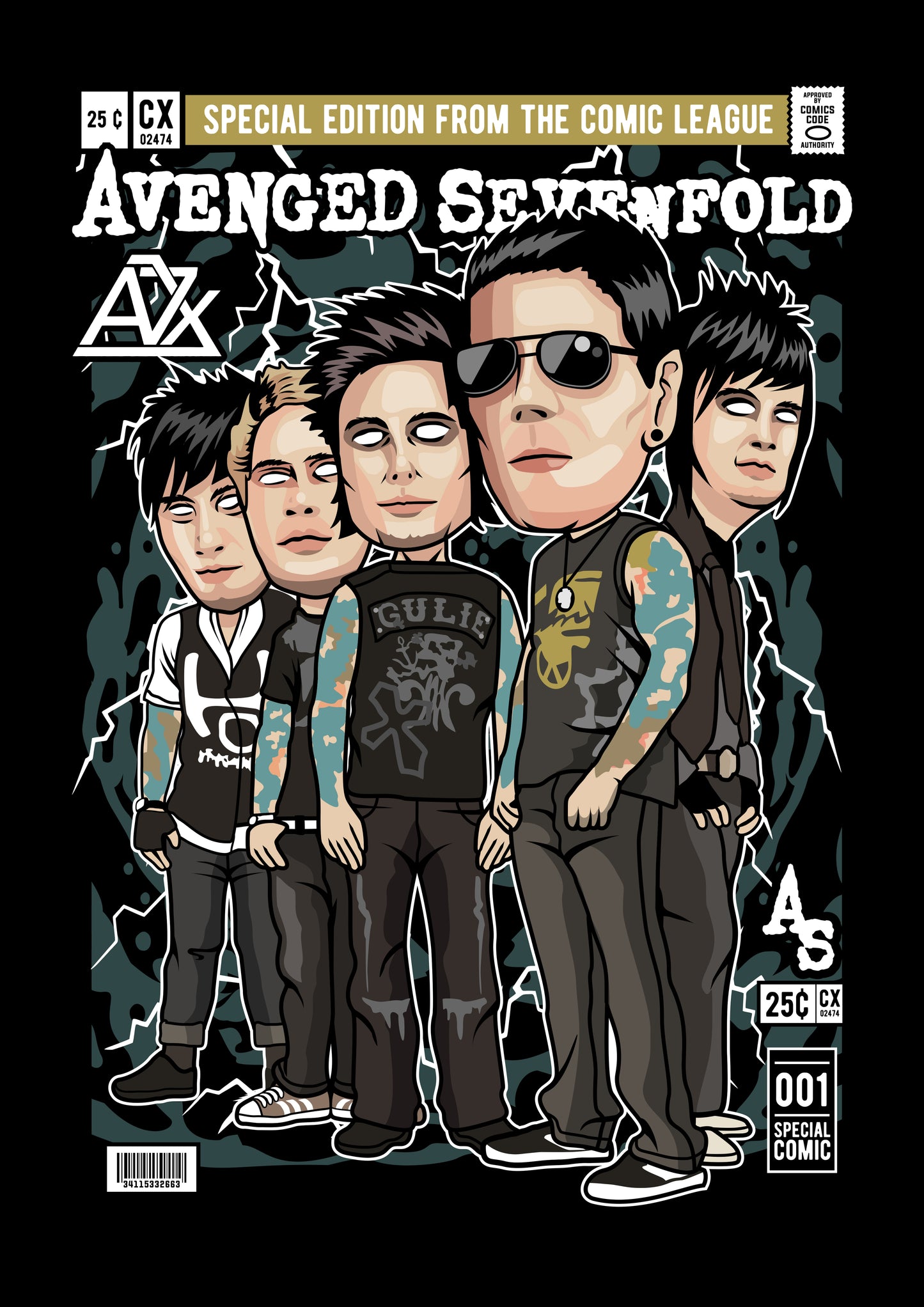 Funko Pop poster with multiple size and finish options. Avenged Sevenfold