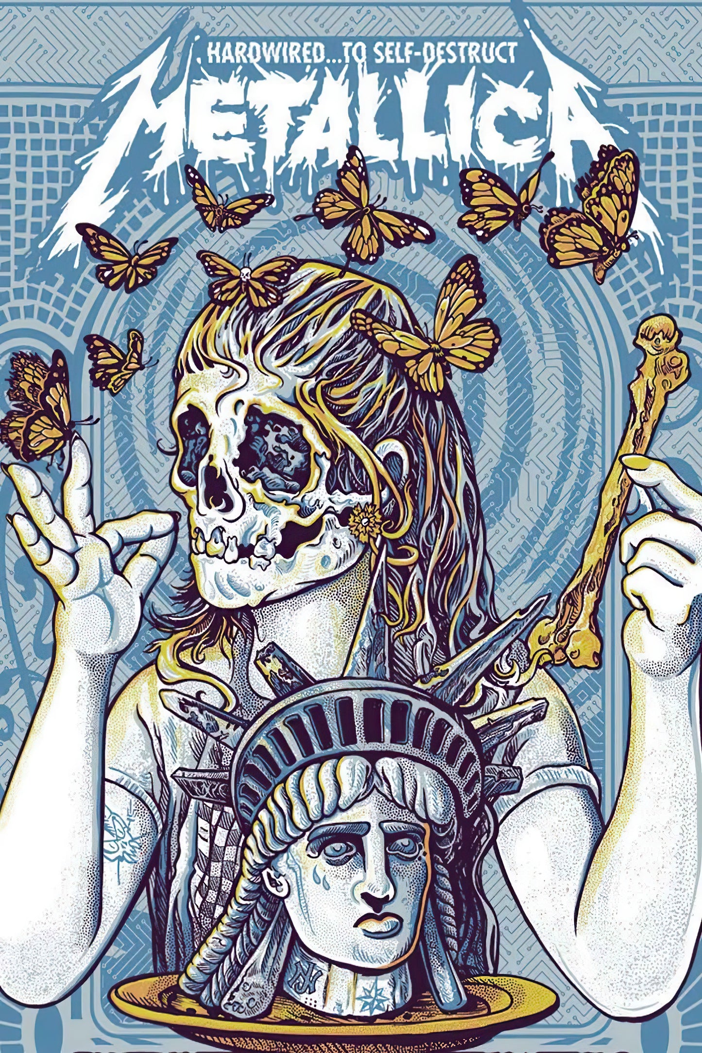 Metallica concert poster with multiple size and finish options. B2