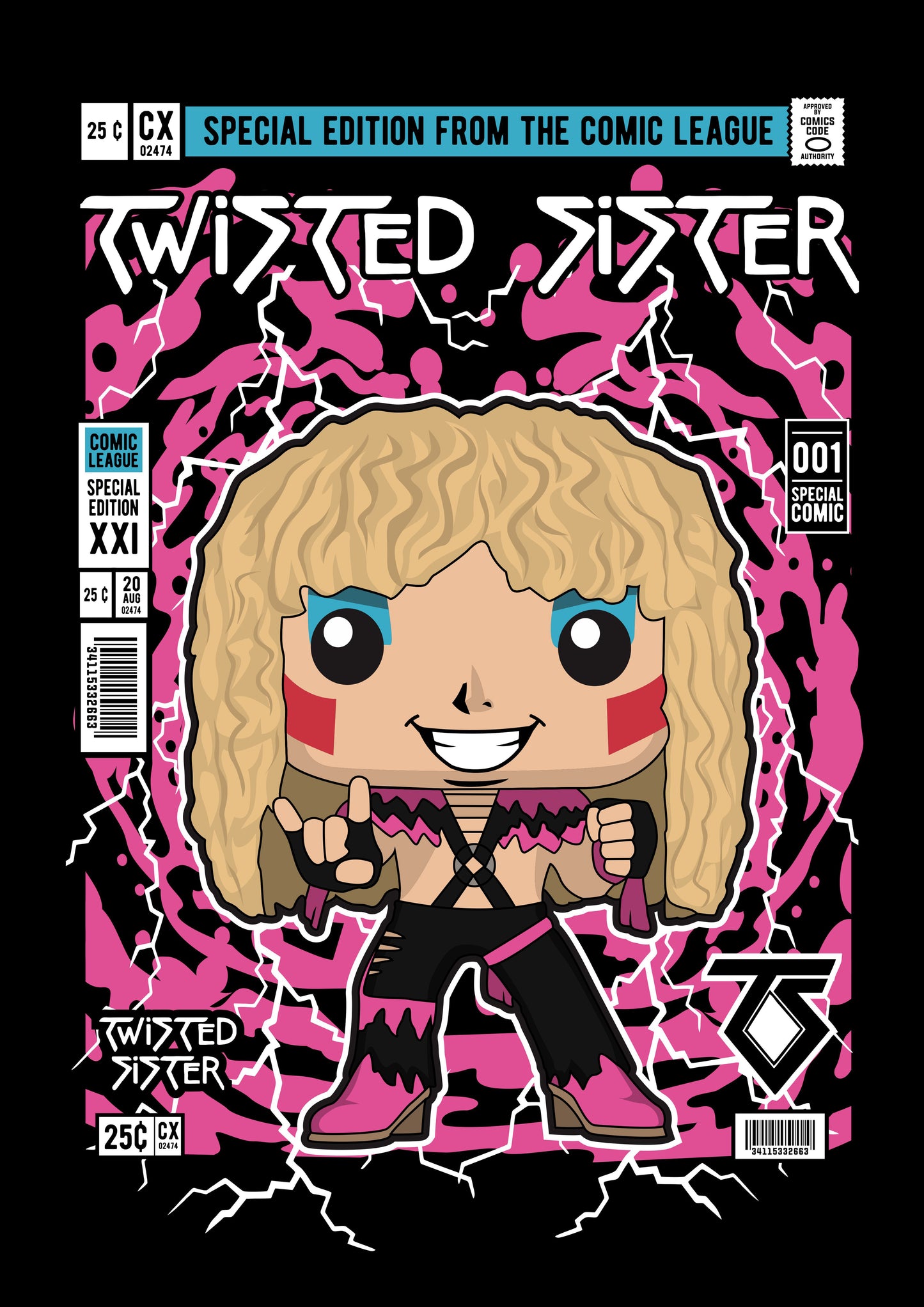 Funko Pop poster with multiple size and finish options. Twisted Sister