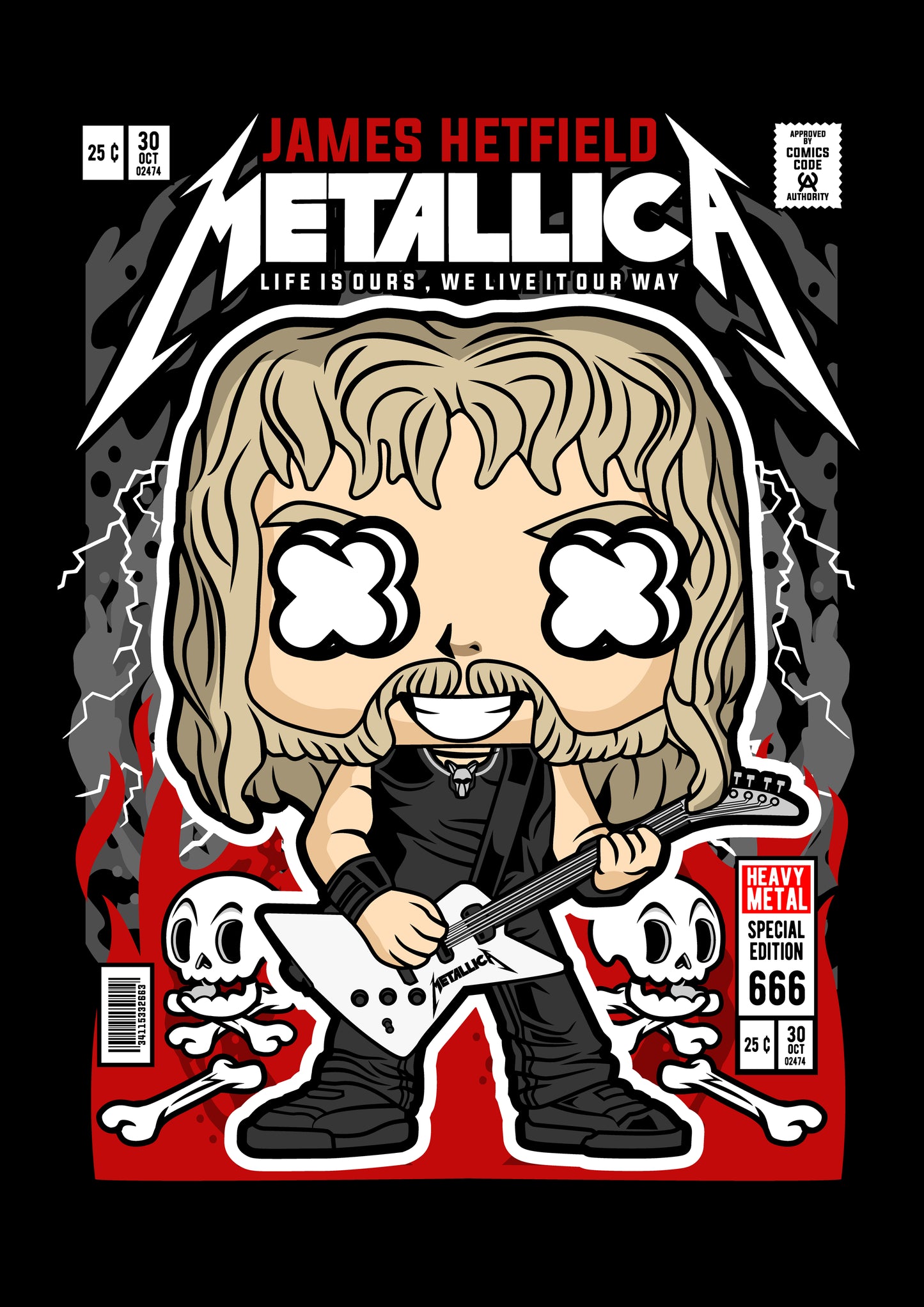 Funko Pop poster with multiple size and finish options. Metallica