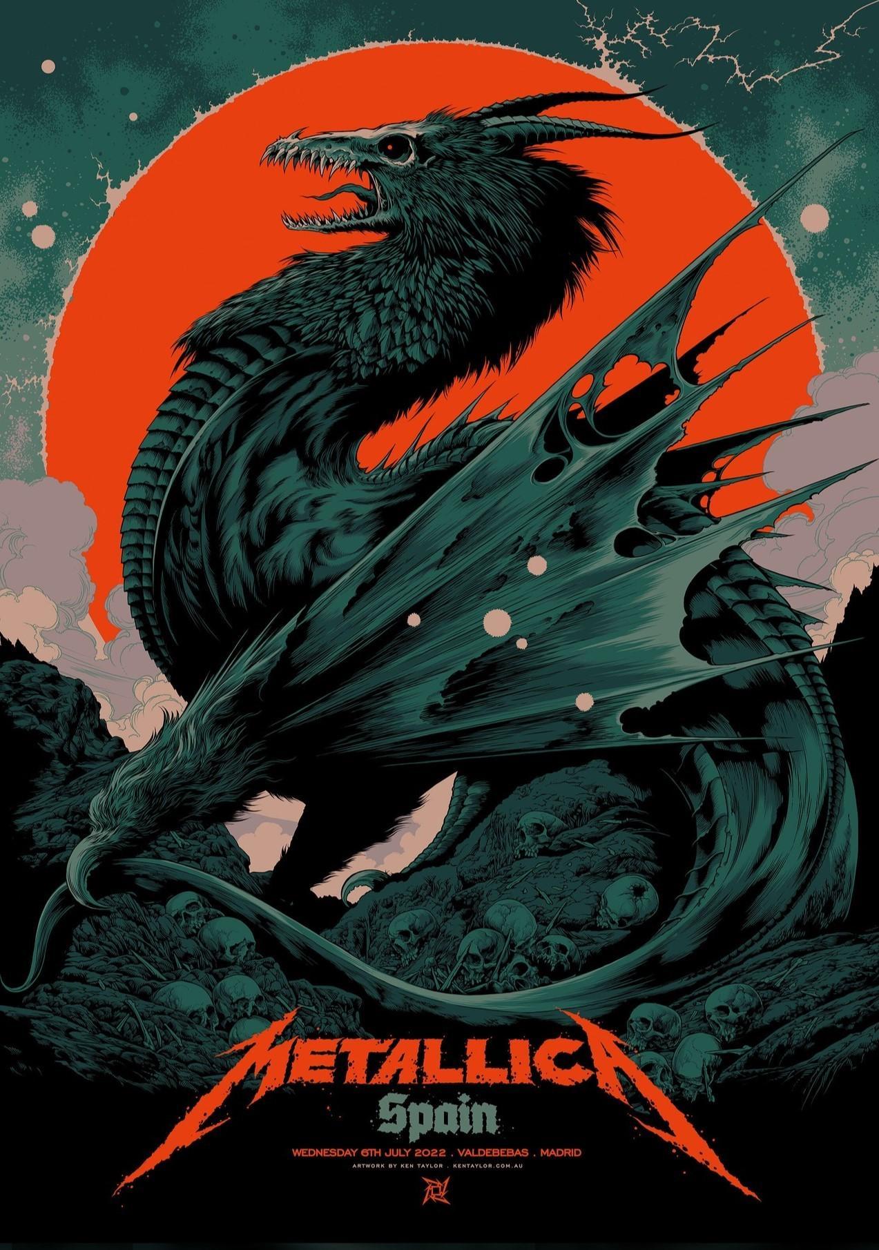 Metallica concert poster with multiple size and finish options. A9