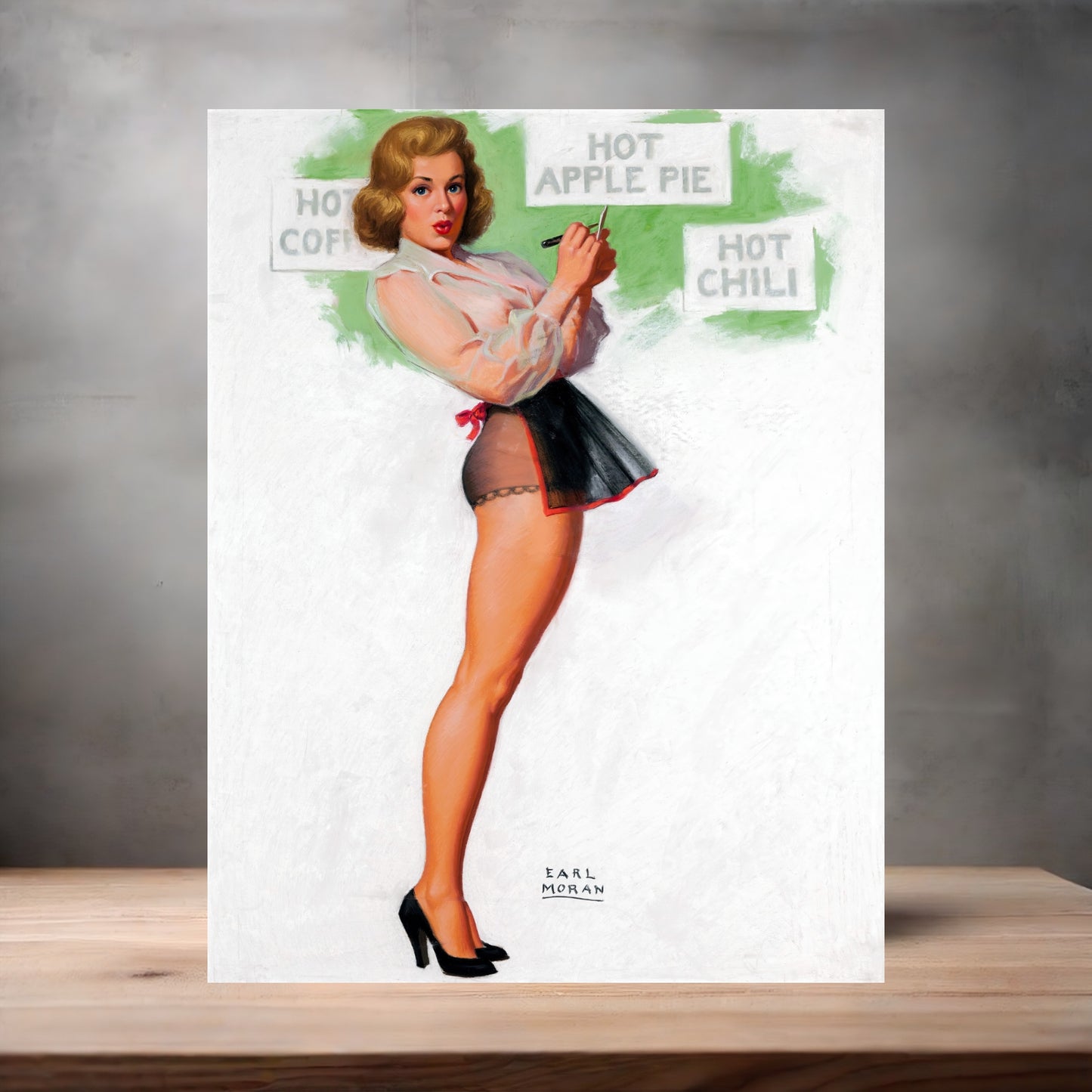Earl Moran Pin-up girl poster with multiple size and finish options. Hot Apple Pie