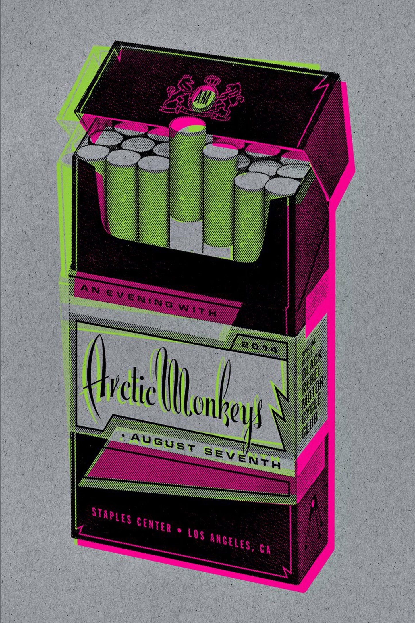 Concert poster with multiple size and finish options. Arctic Monkeys Staples Center