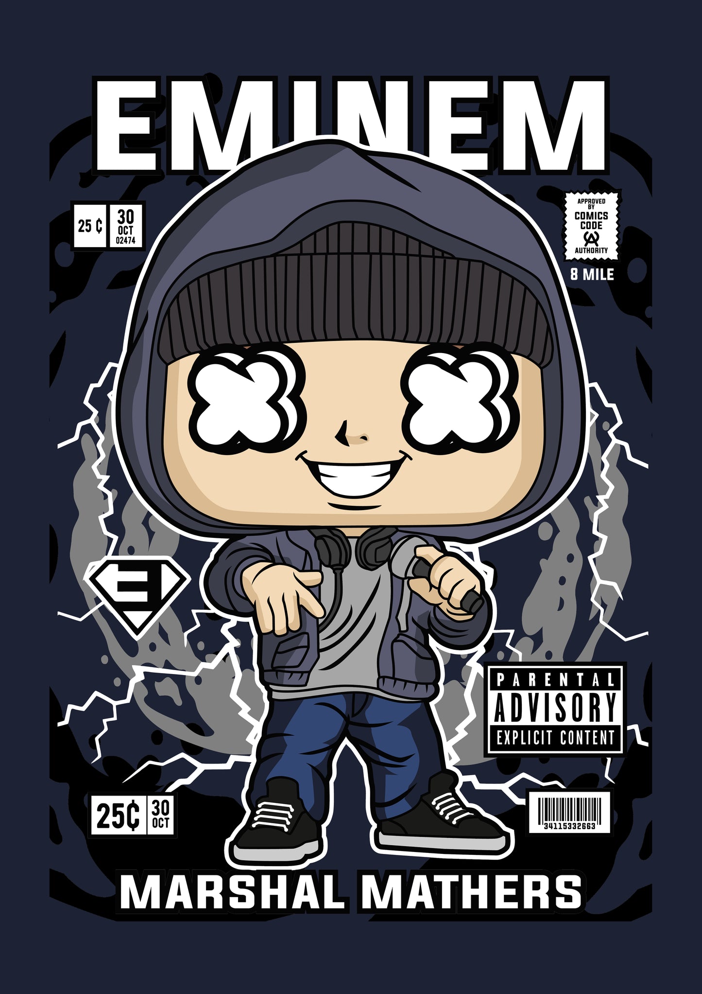 Funko Pop poster with multiple size and finish options. Eminem