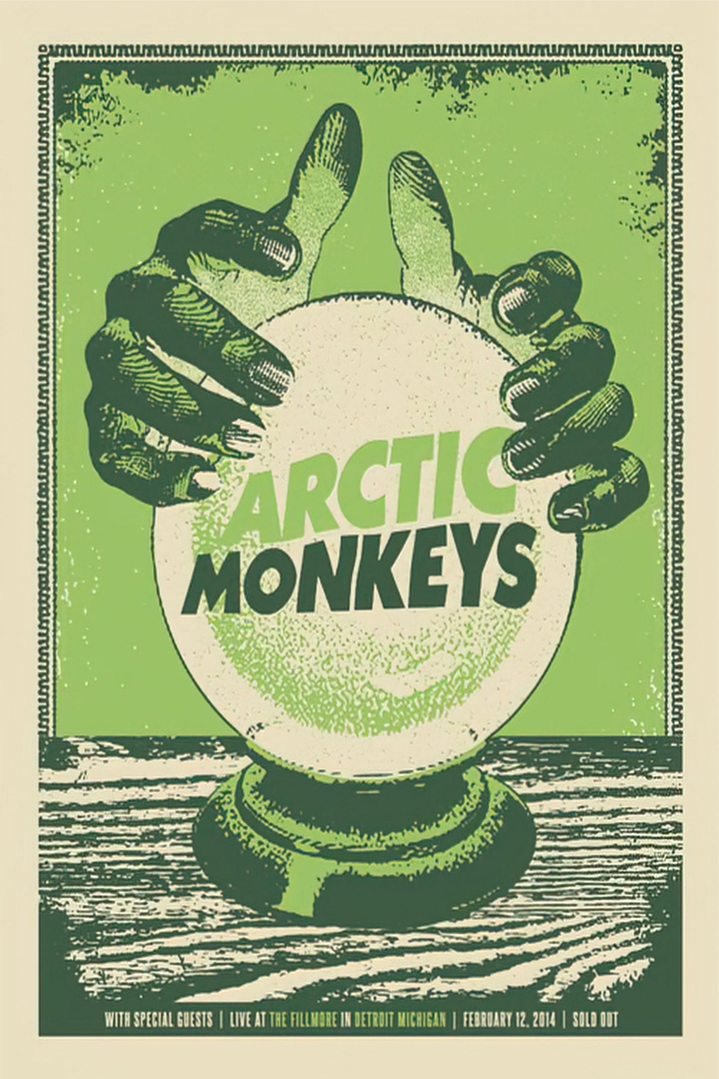 Concert poster with multiple size and finish options. Arctic Monkeys Detroit MI