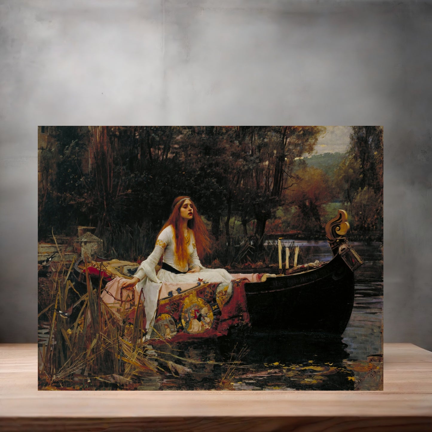 Museum painting poster with multiple size and finish options. John William Waterhouse, the Lady of Shallot