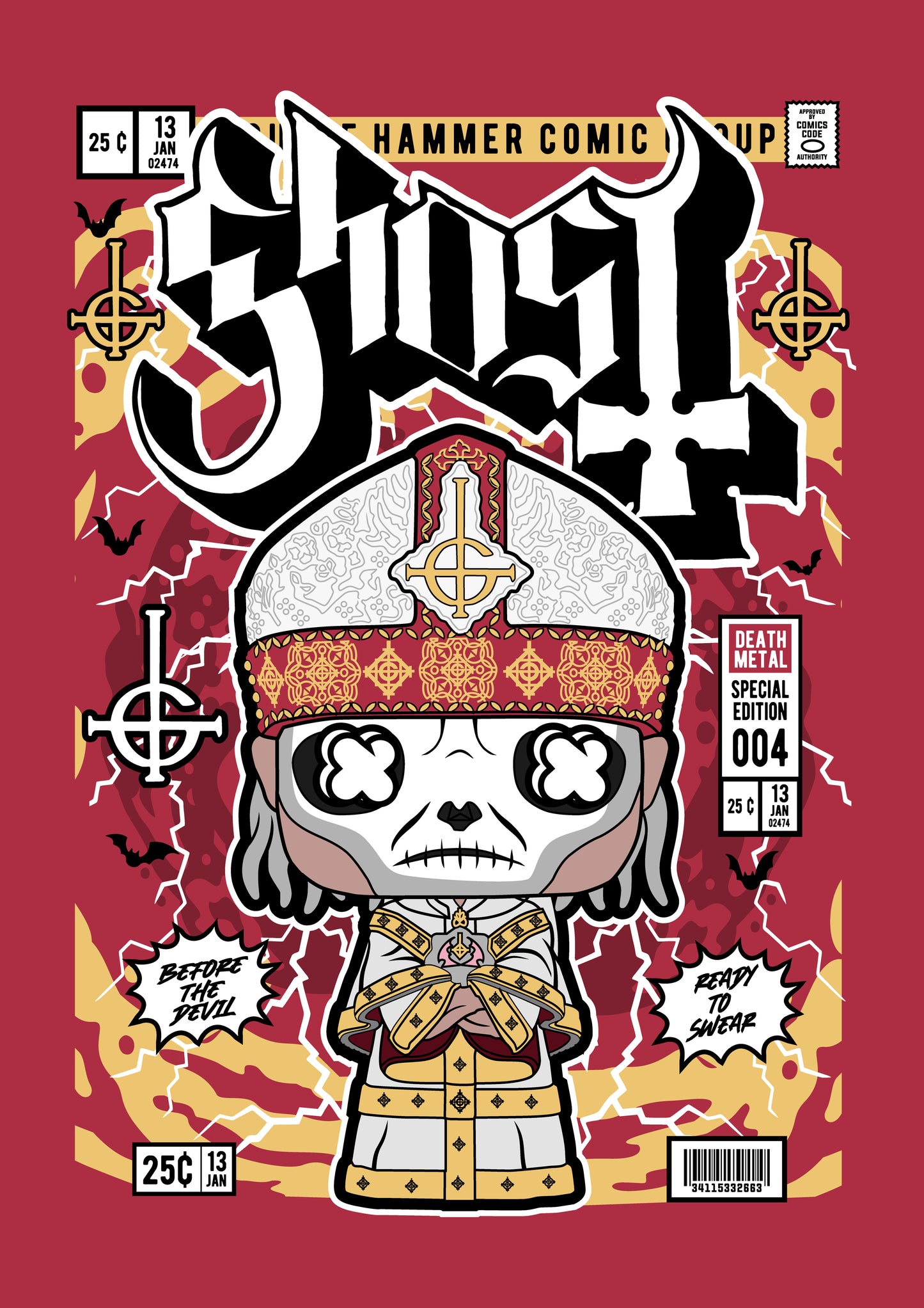 Funko Pop poster with multiple size and finish options. Ghost