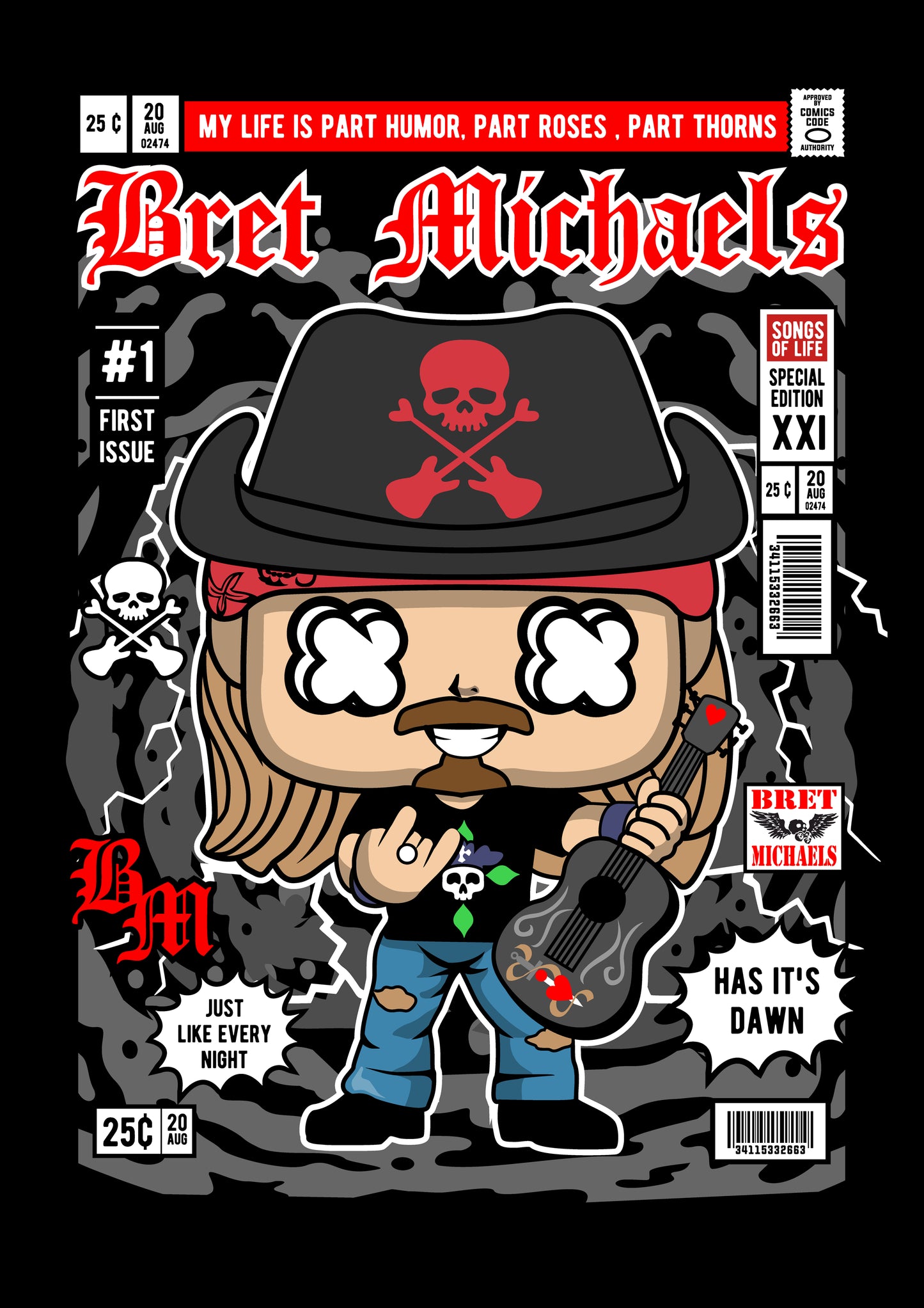 Funko Pop poster with multiple size and finish options. Bret Michaels