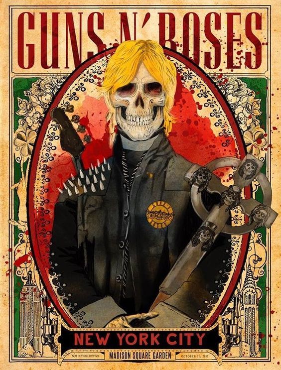 Concert poster with multiple size and finish options. Guns N' Roses Madison Square Garden
