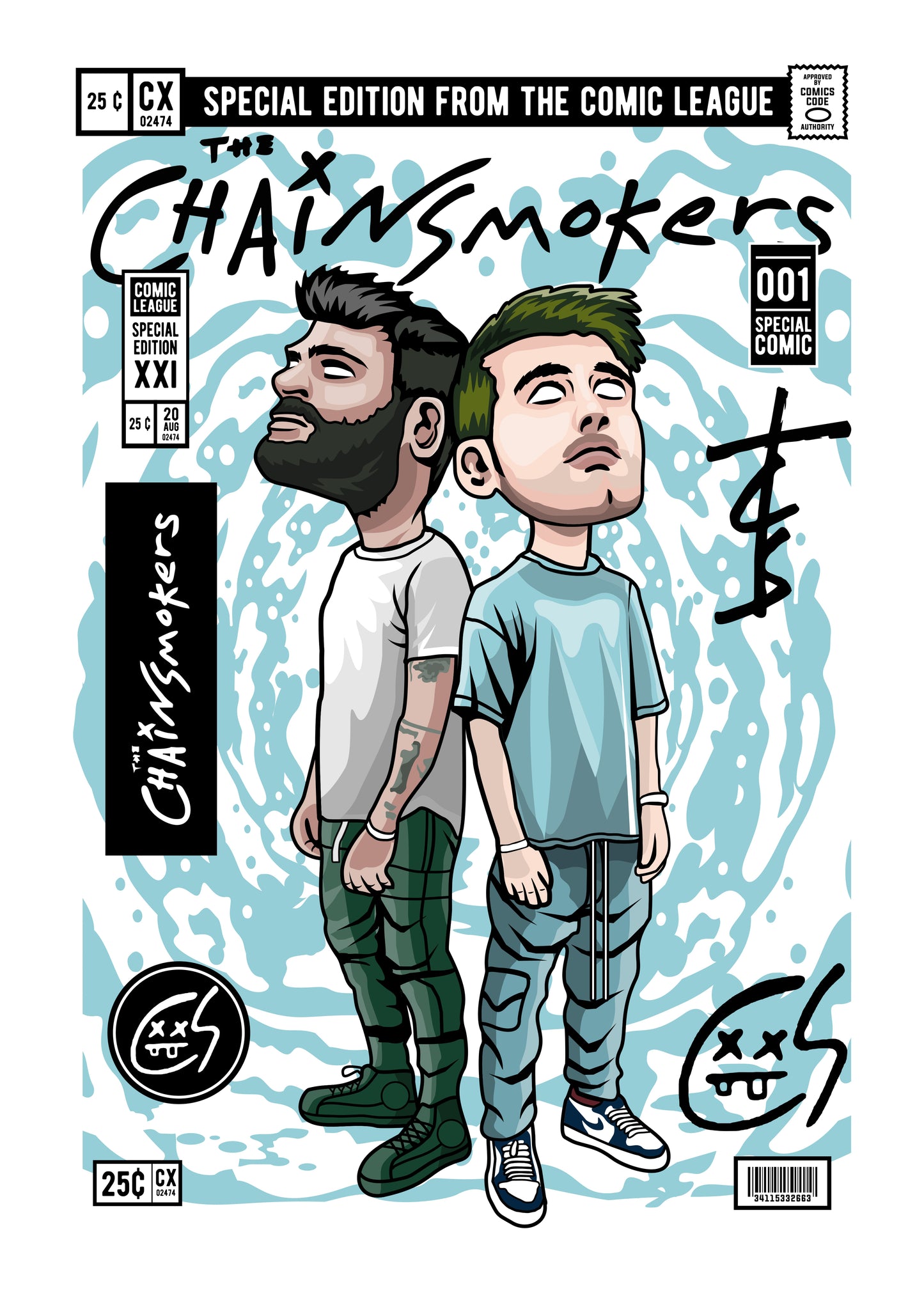 Funko Pop poster with multiple size and finish options. Chainsmokers