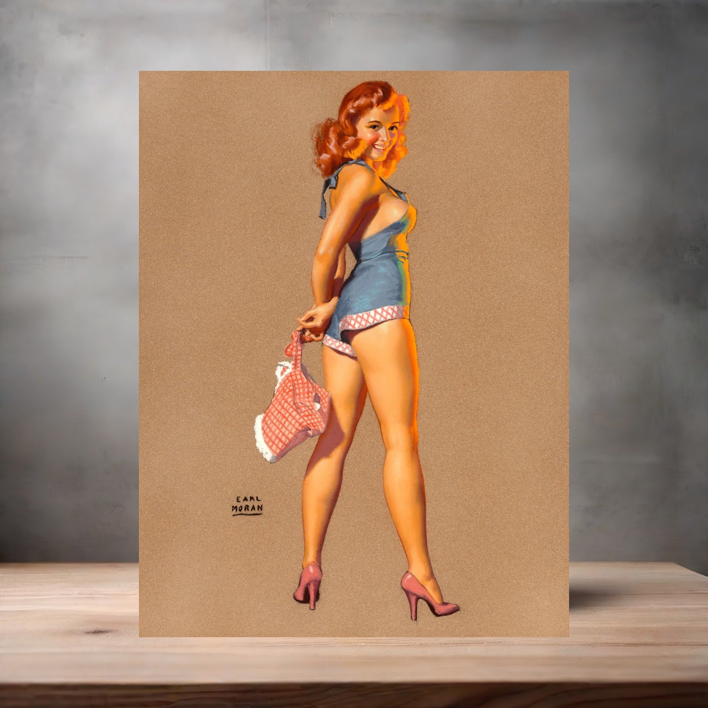 Earl Moran Pin-up girl poster with multiple size and finish options. Bait for trapping a man