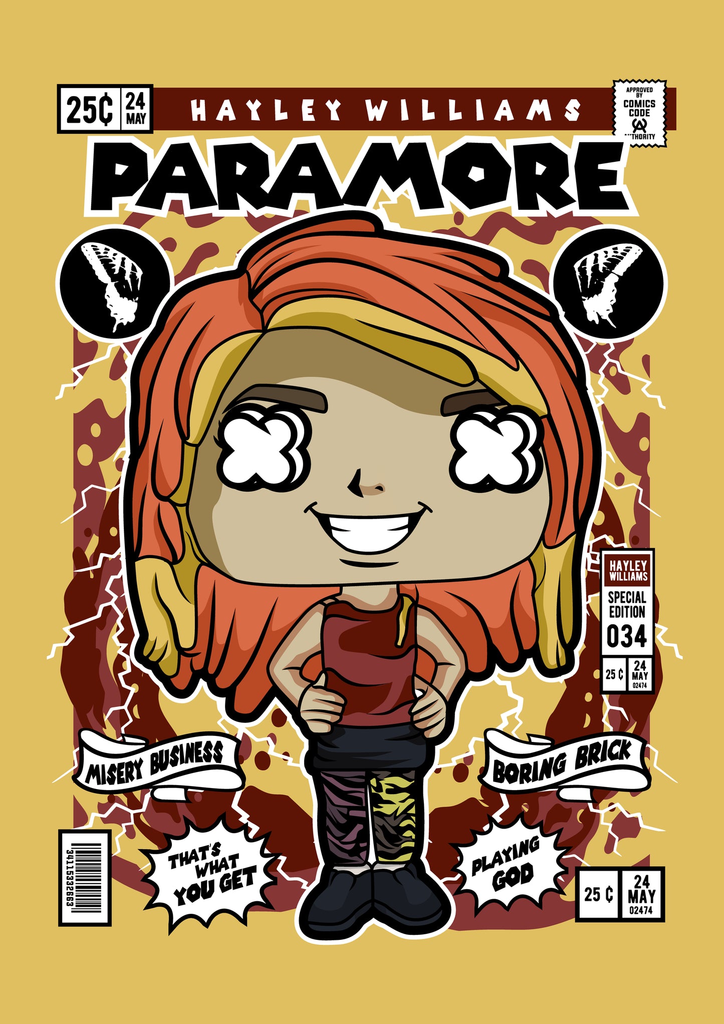 Funko Pop poster with multiple size and finish options. Paramore