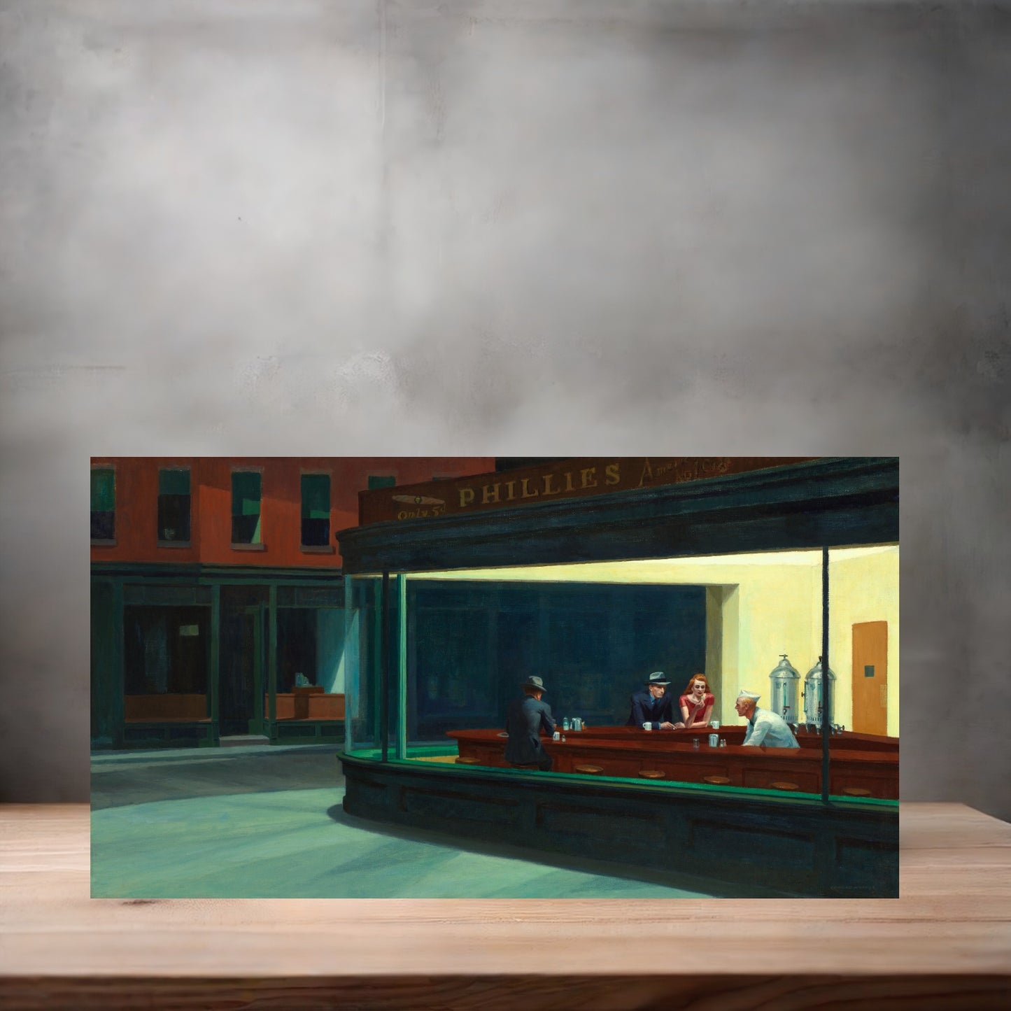Museum painting poster with multiple size and finish options. Edward Hopper, Nighthawks