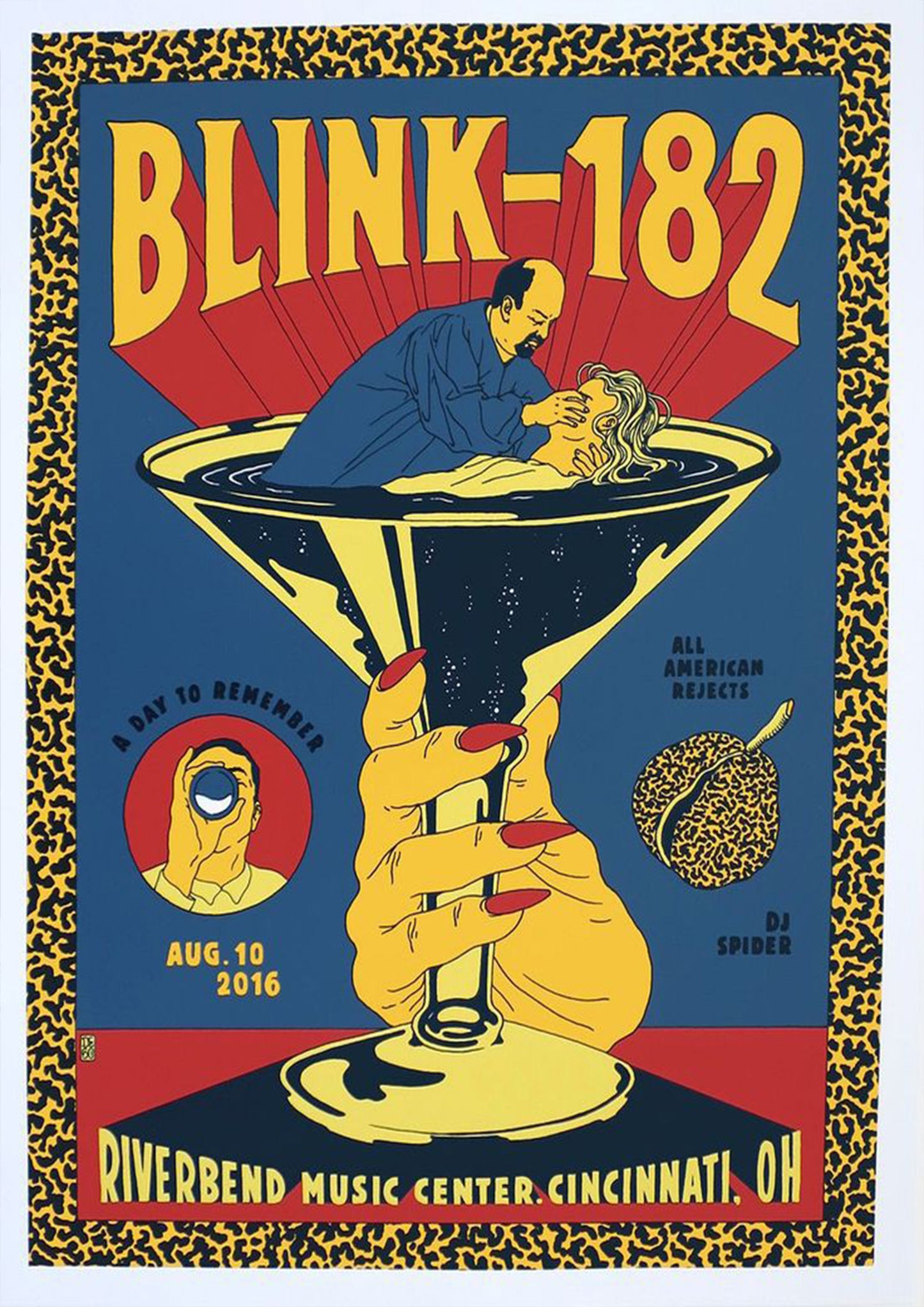 Concert poster with multiple size and finish options. Blink 182 Ohio