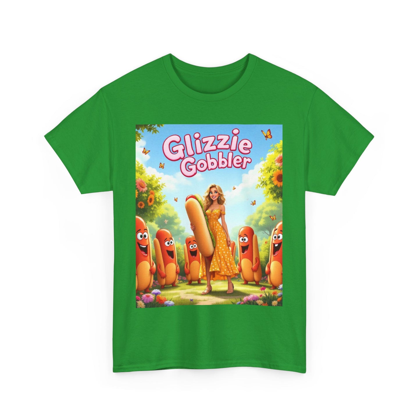 Glizzie Gobbler Unisex Cotton Tee, Fun Foodie Shirt, Summer Vibes Tee, Quirky