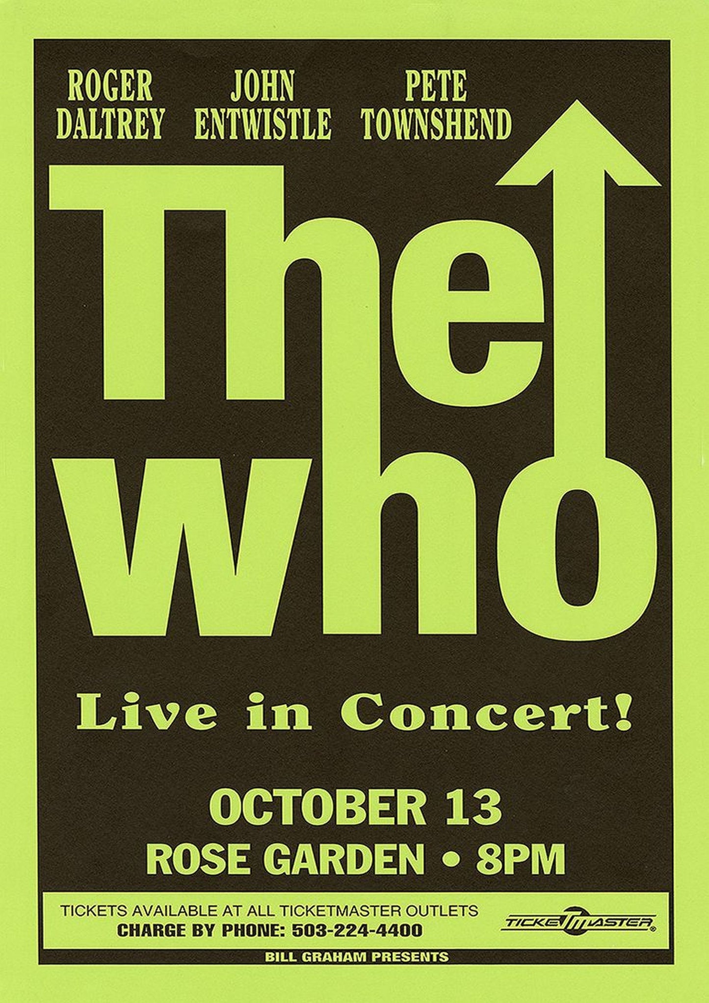 Concert poster with multiple size and finish options. The Who Rose Garden