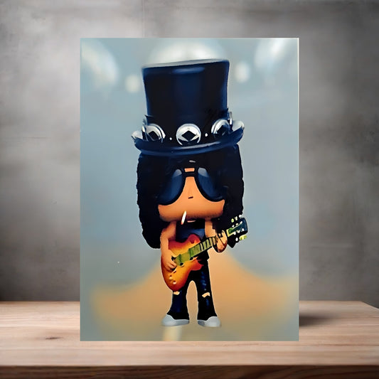 Slash Guns n Roses Funko Pop Figure on aluminum print. Multiple sizes available