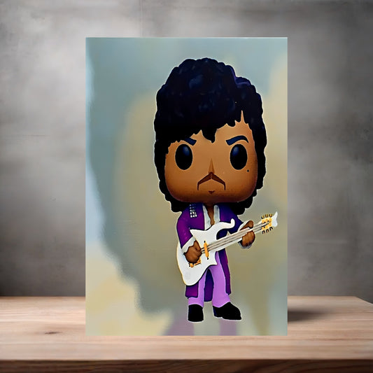Prince Purple Rain Funko Pop Figure on aluminum print. Multiple sizes available