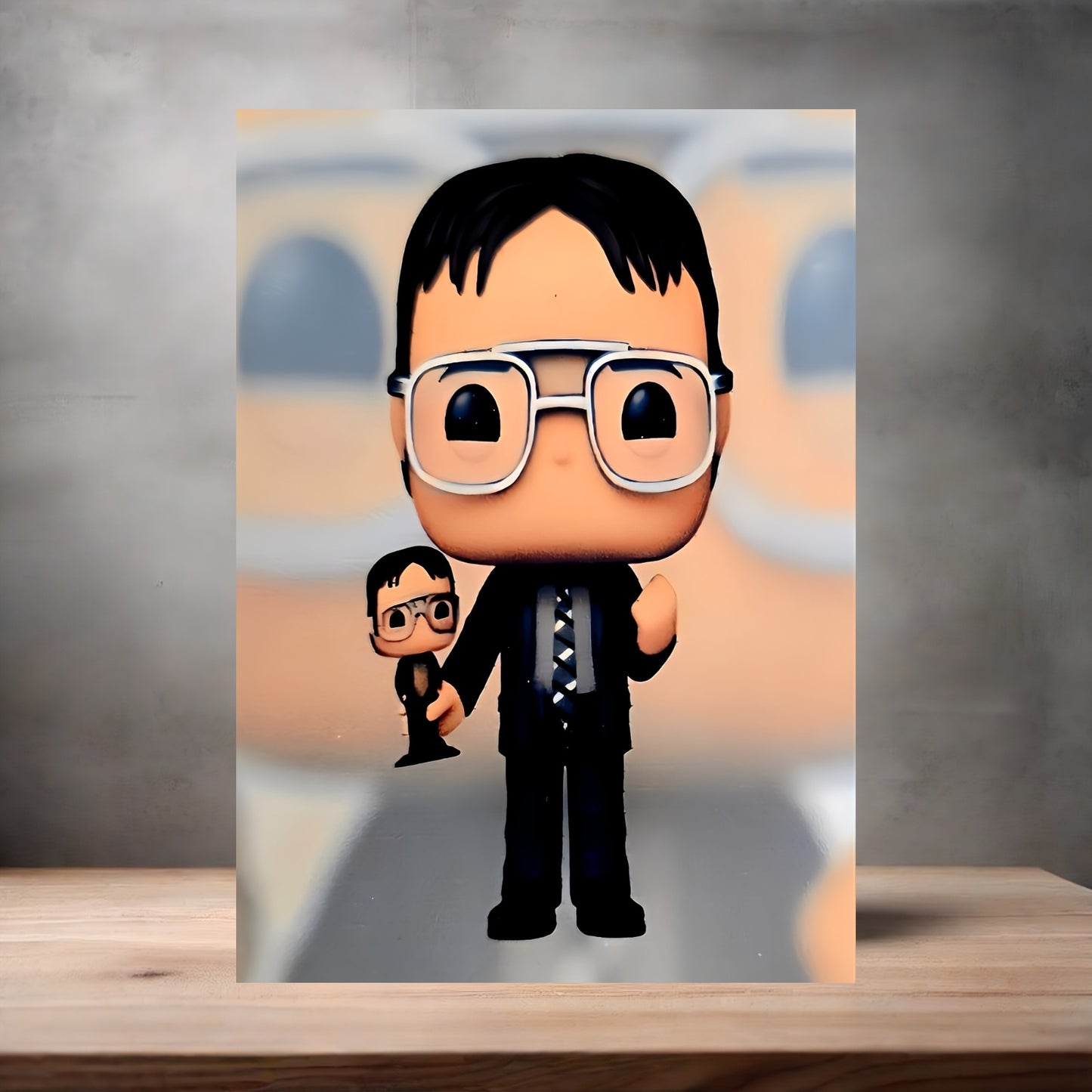 Dwight Schrute the Office Funko Pop Figure on aluminum print. Multiple sizes available