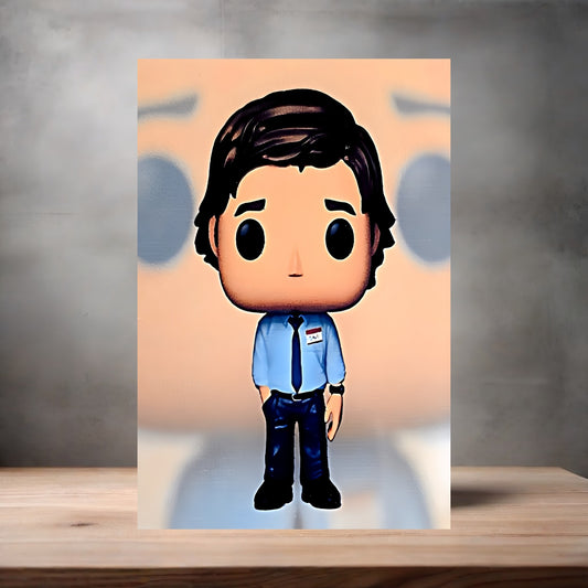 Jim Halpert the Office Funko Pop Figure on aluminum print. Multiple sizes available