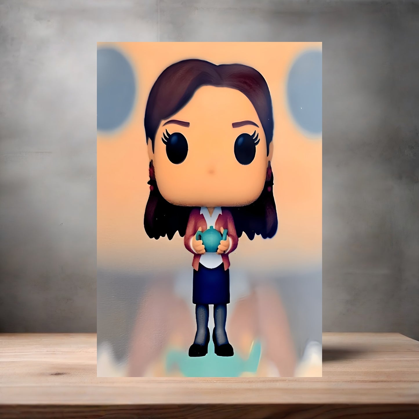 Pam Beasley the Office Funko Pop Figure on aluminum print. Multiple sizes available