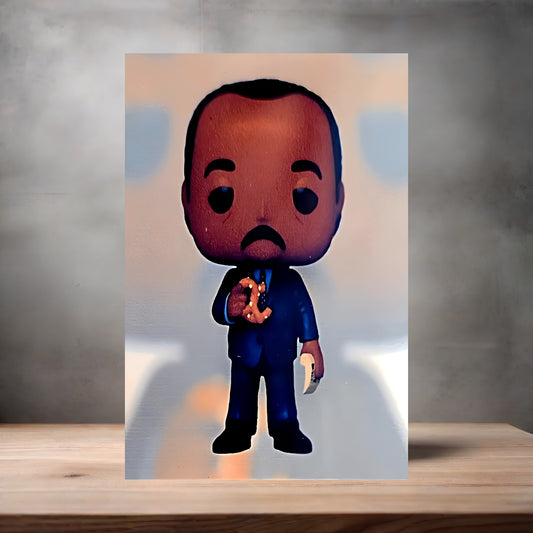 Stanley Hudson the Office Funko Pop Figure on aluminum print. Multiple sizes available