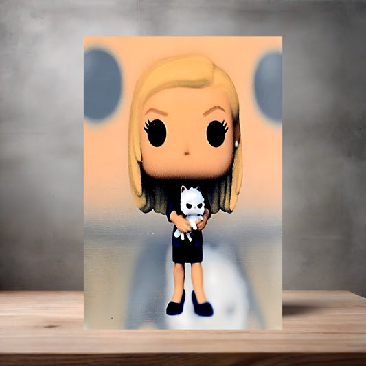 Angela Martin the Office Funko Pop Figure on aluminum print. Multiple sizes available