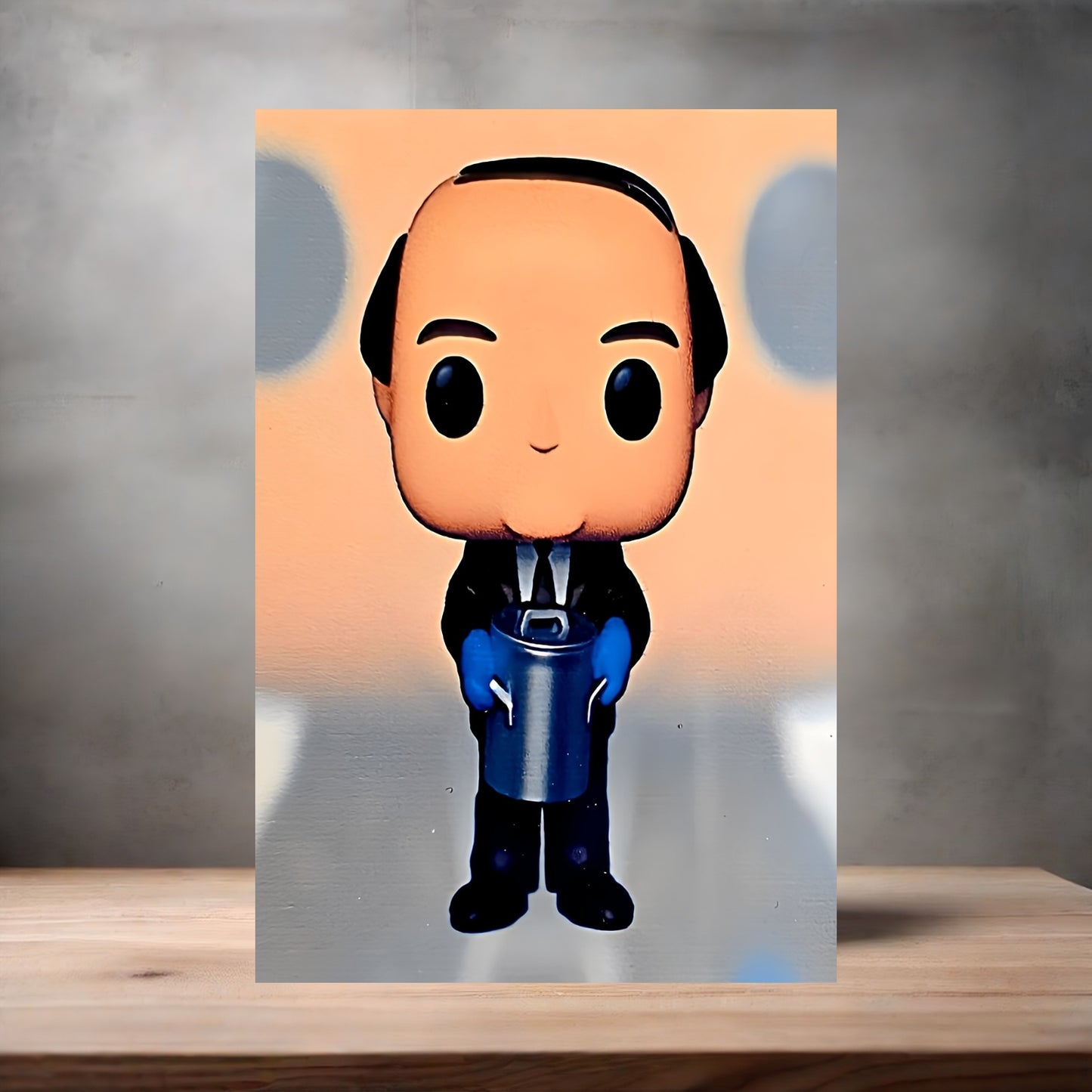 Kevin Malone the Office Funko Pop Figure on aluminum print. Multiple sizes available