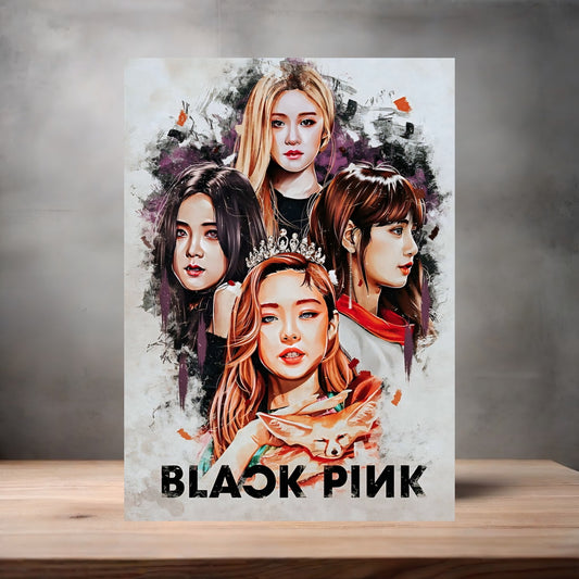 Kpop Blackpink band poster on aluminum print. Multiple sizes available