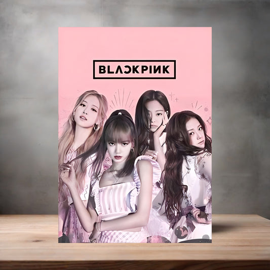 Kpop Blackpink band poster on aluminum print. Multiple sizes available. Pink