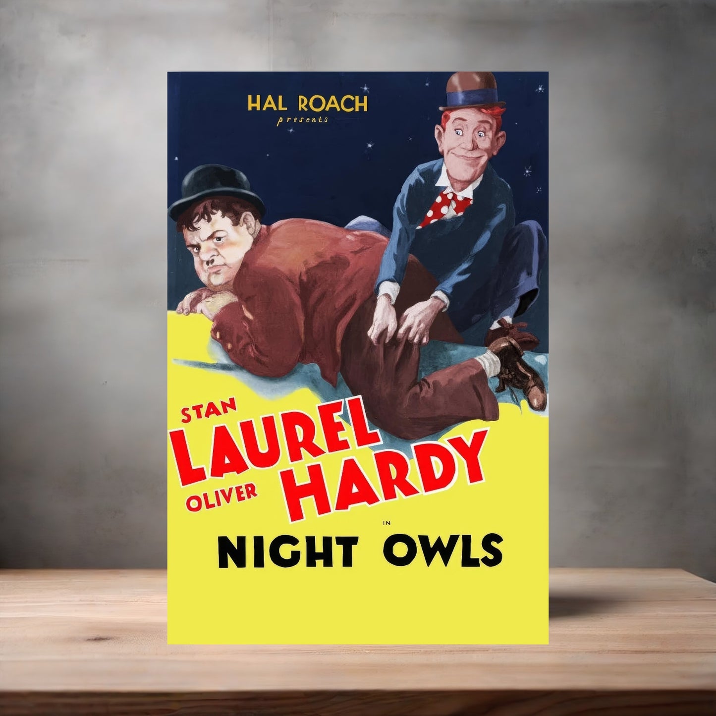 Laurel and Hardy movie Posters on aluminum print. Many options and sizes to choose from