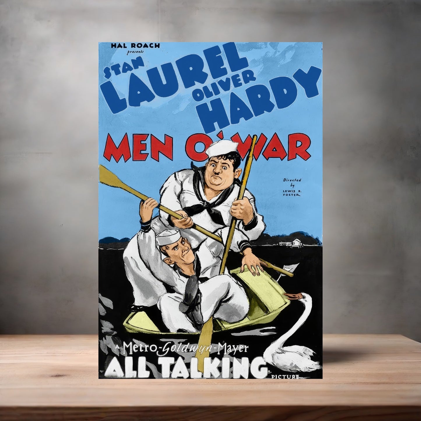 Laurel and Hardy movie Posters on aluminum print. Many options and sizes to choose from