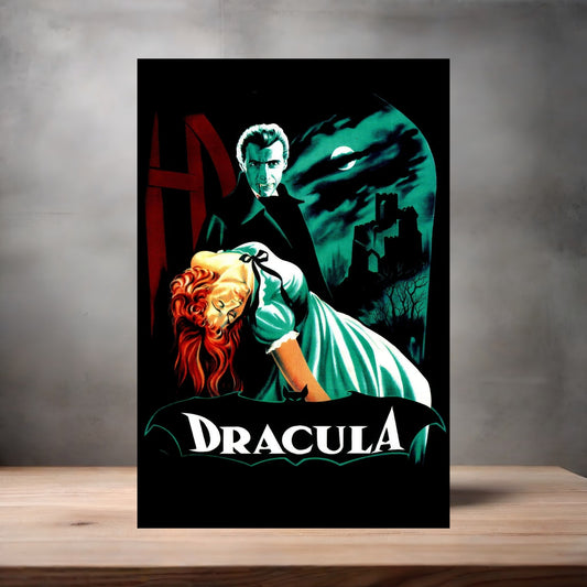 Dracula movie poster on aluminum print. Multiple sizes available.
