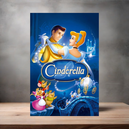 Cinderella movie poster on aluminum print. Multiple sizes available.
