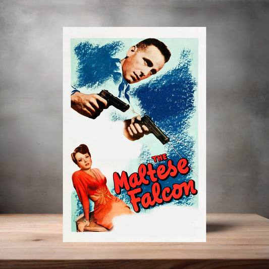 The Maltese Falcon movie poster on aluminum print. Multiple sizes available.