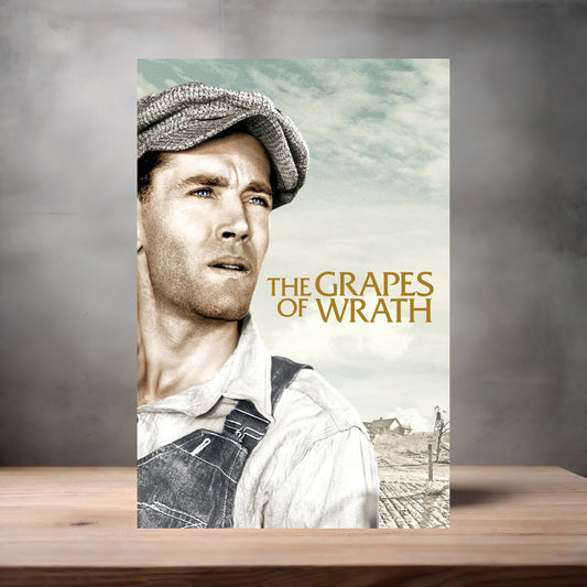 The Grapes of Wrath movie poster on aluminum print. Multiple sizes available.