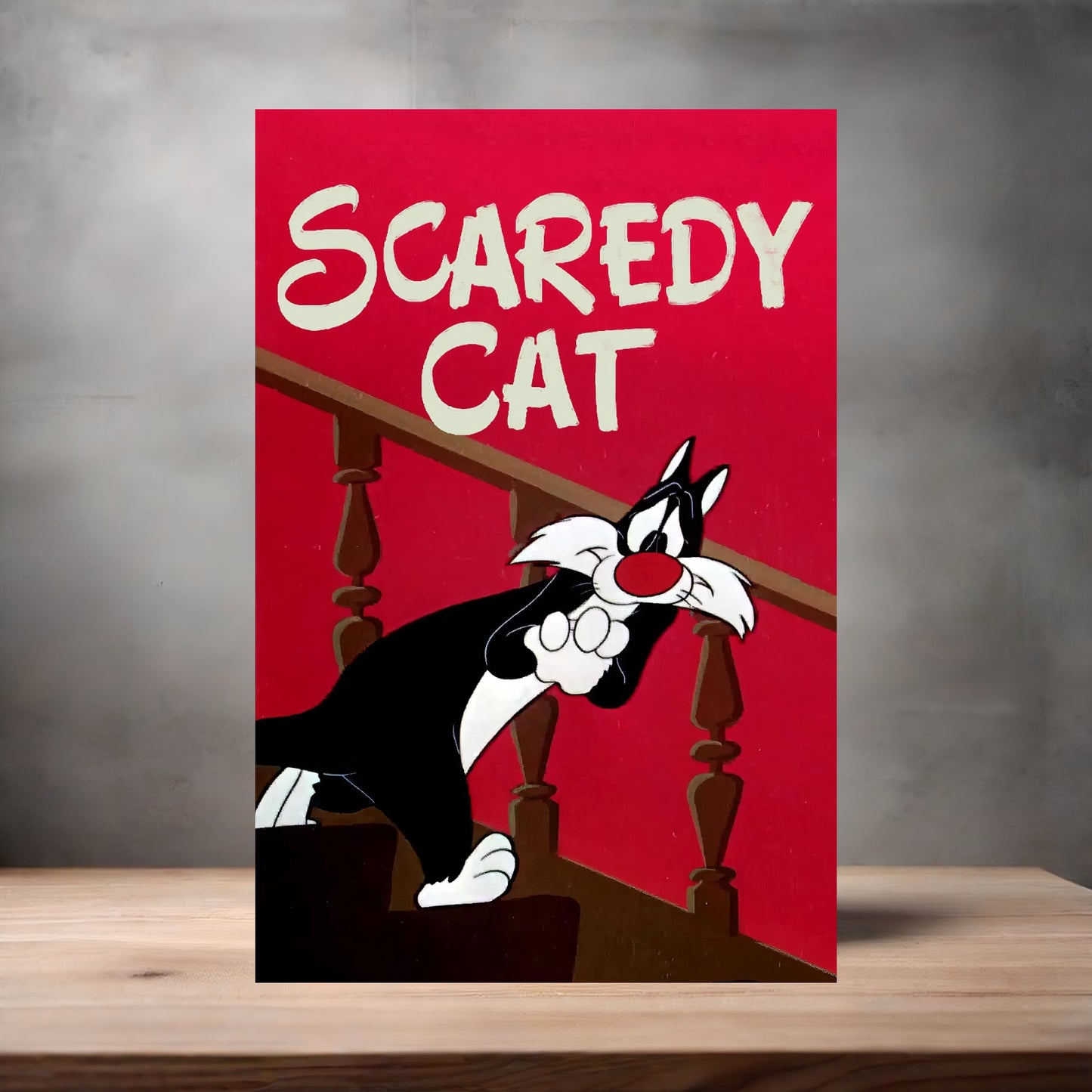 Scaredy Cat movie poster on aluminum print. Multiple sizes available.